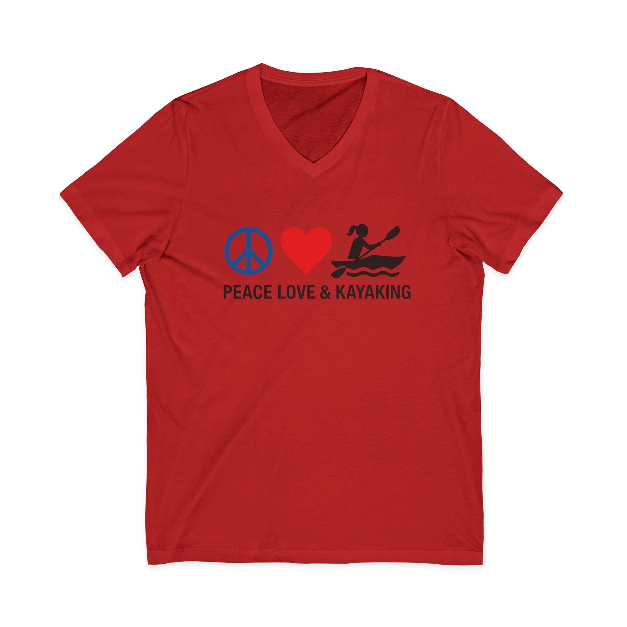 Peace Love & Kayaking V-Neck T-Shirt