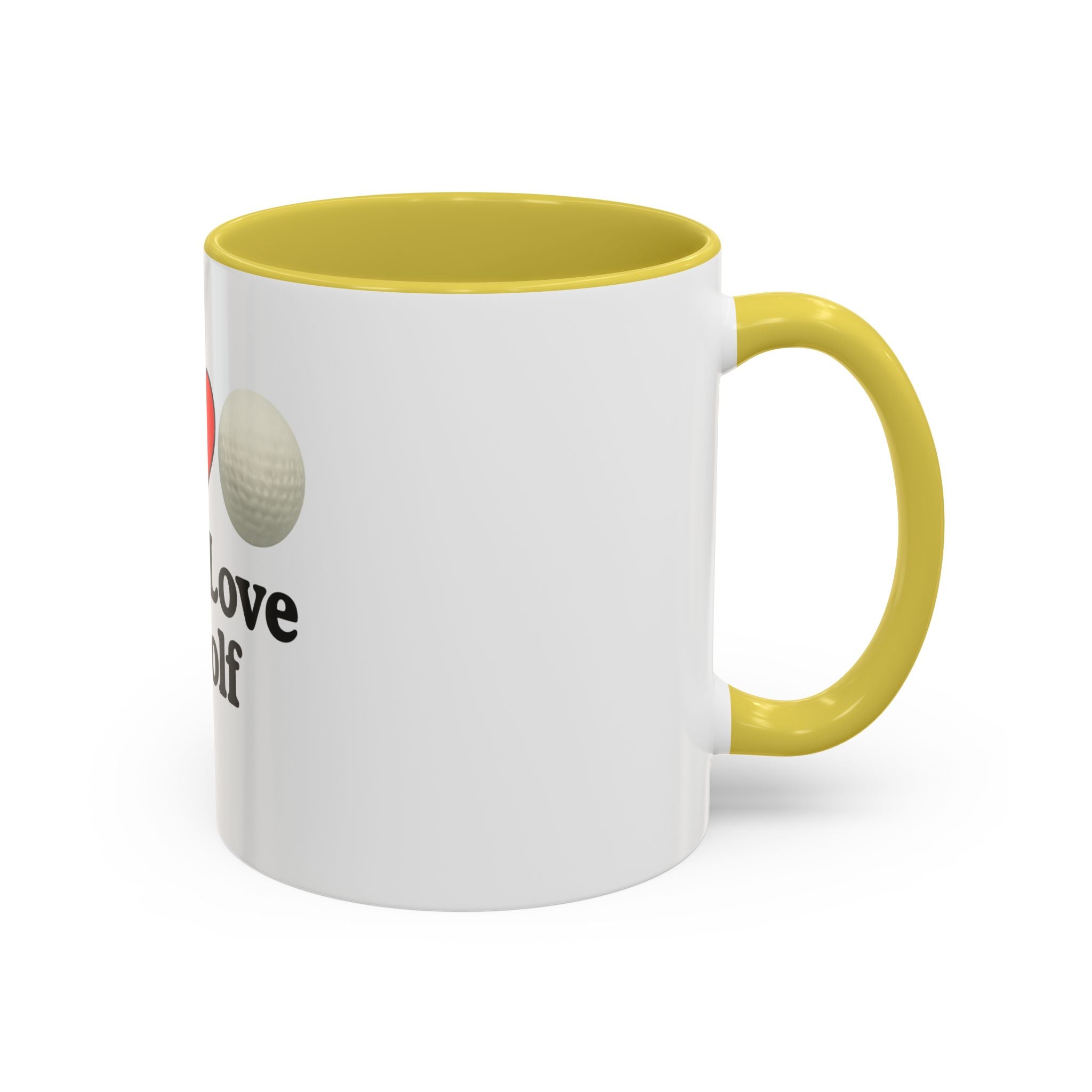 Peace, Love & Golf Mug - Colorful Ceramic Coffee Cup for Golf Lovers