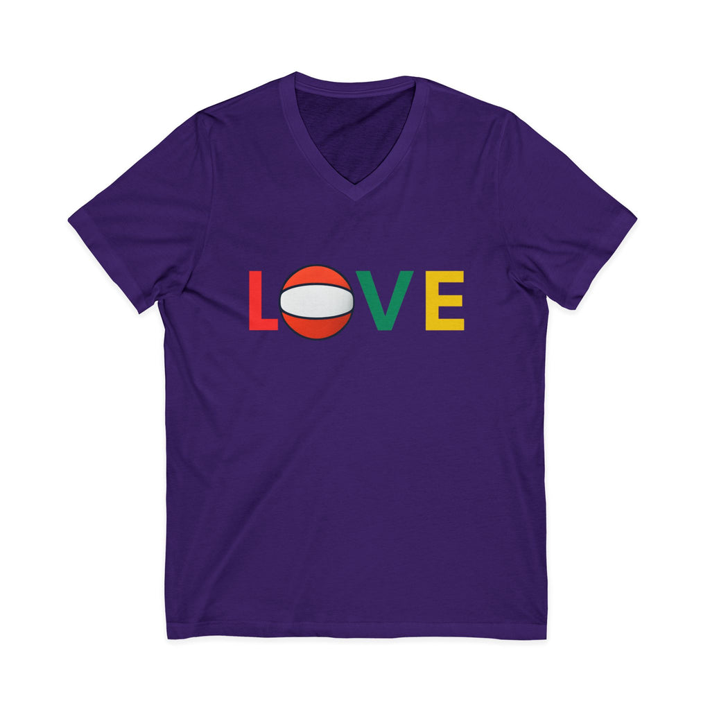 Volleyball Love V-Neck Tee for Sports Lovers