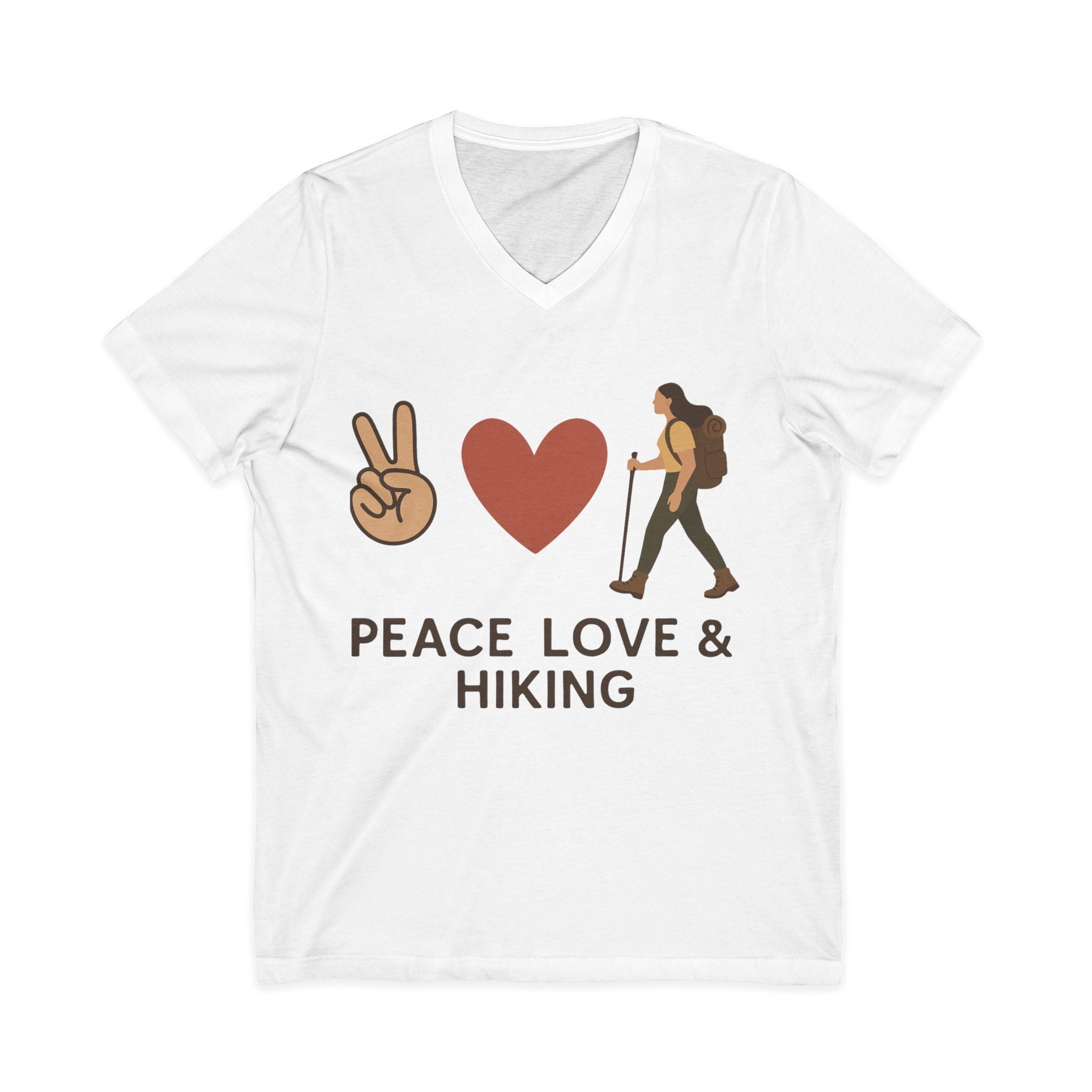 Peace, Love & Hiking V-Neck Tee
