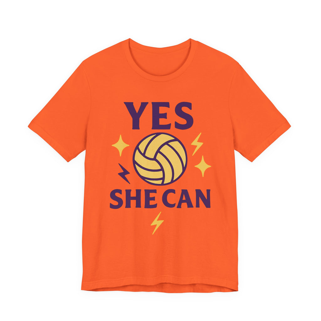 Yes, She Can Volleyball Unisex Tee