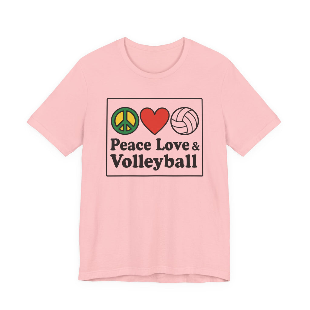 Peace Love & Volleyball Tee - Unisex Jersey Short Sleeve