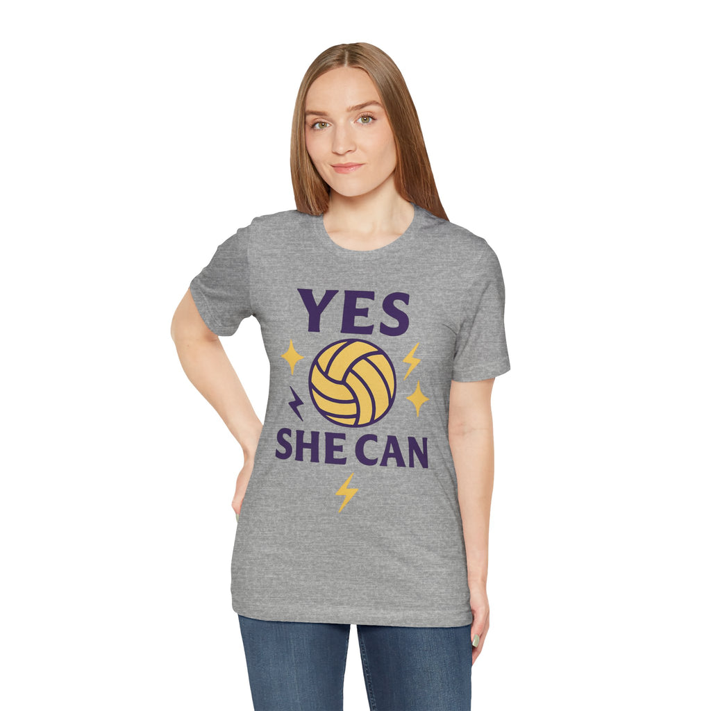 Yes, She Can Volleyball Unisex Tee