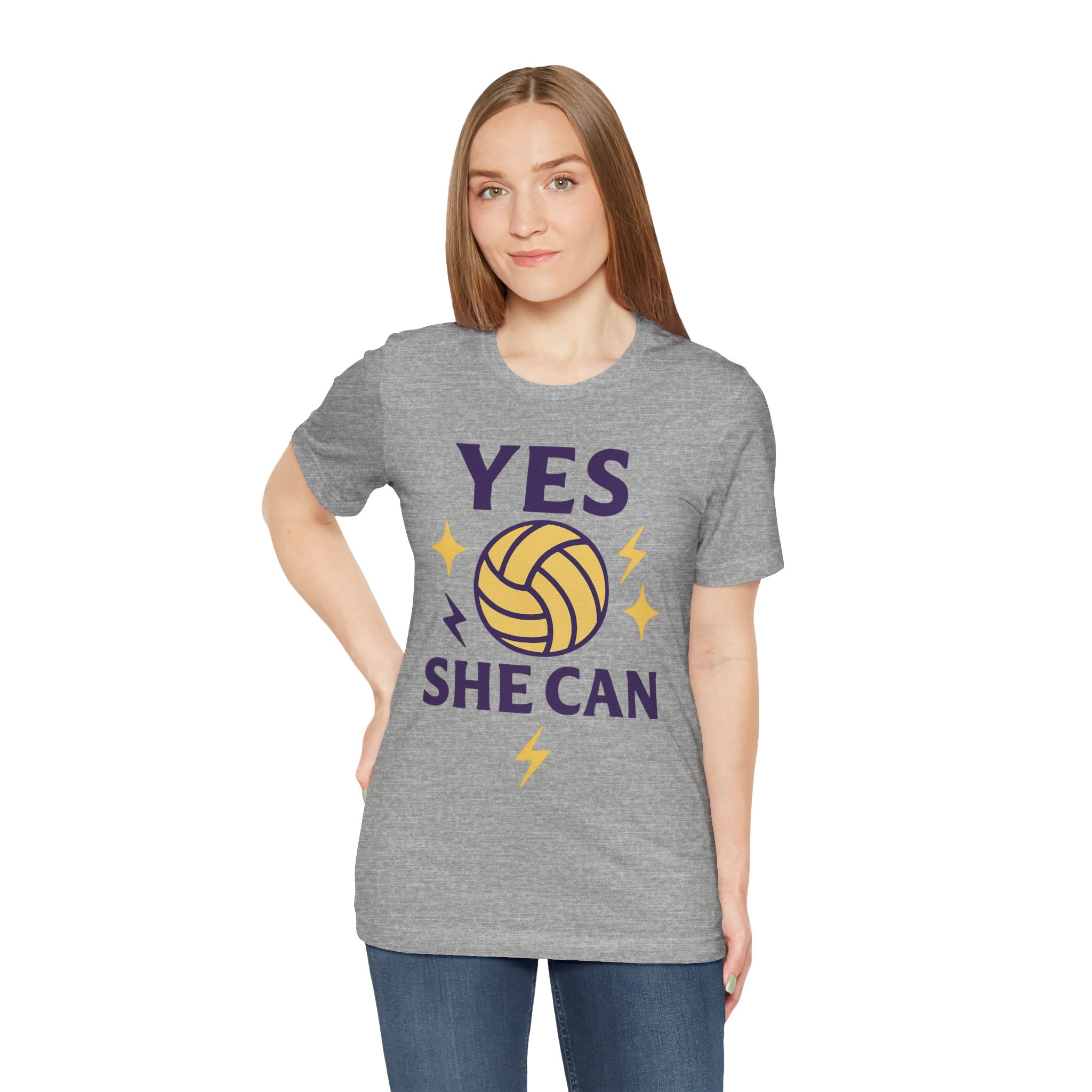 Yes, She Can Volleyball Unisex Tee