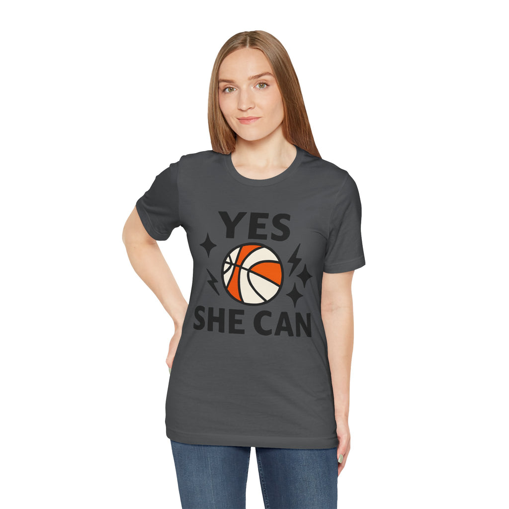Yes, She Can Basketball Unisex Tee