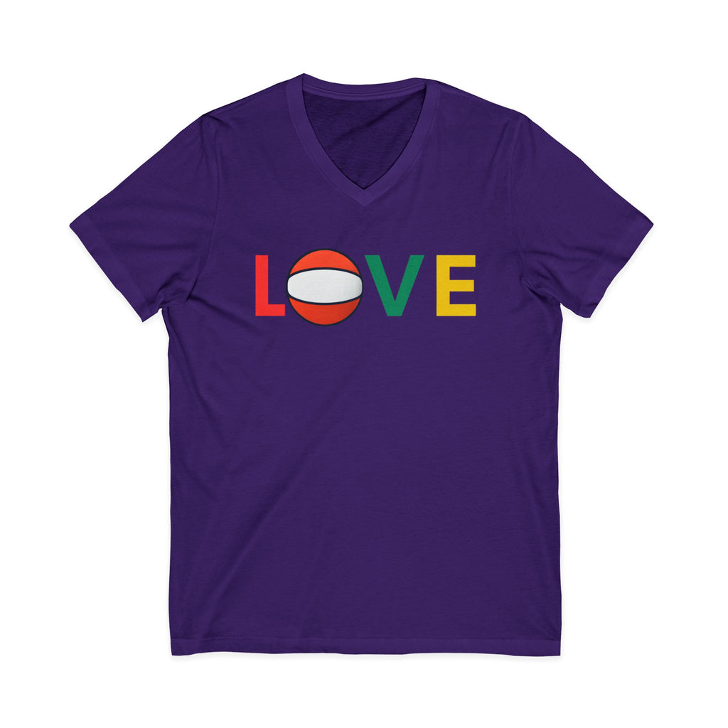 Volleyball Love V-Neck Tee for Sports Lovers