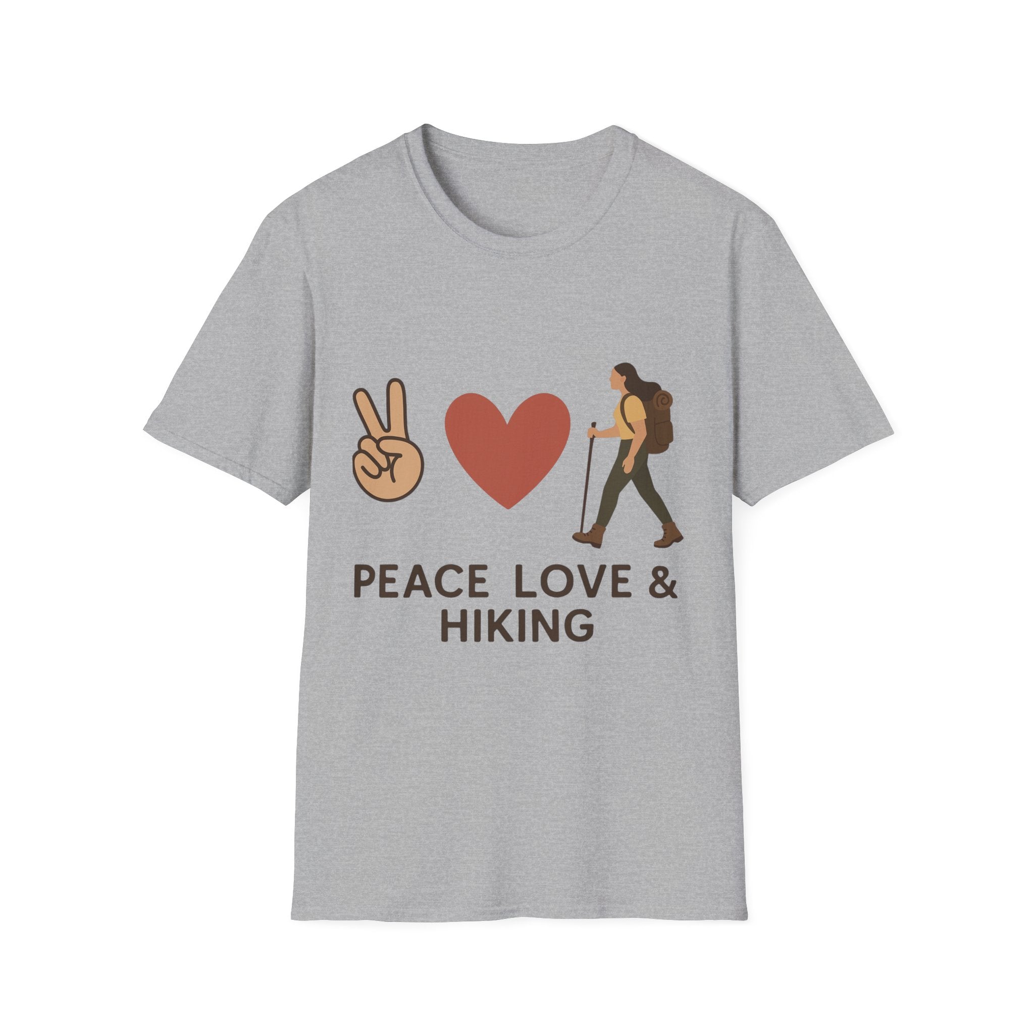 Peace Love & Hiking Unisex Softstyle T-Shirt