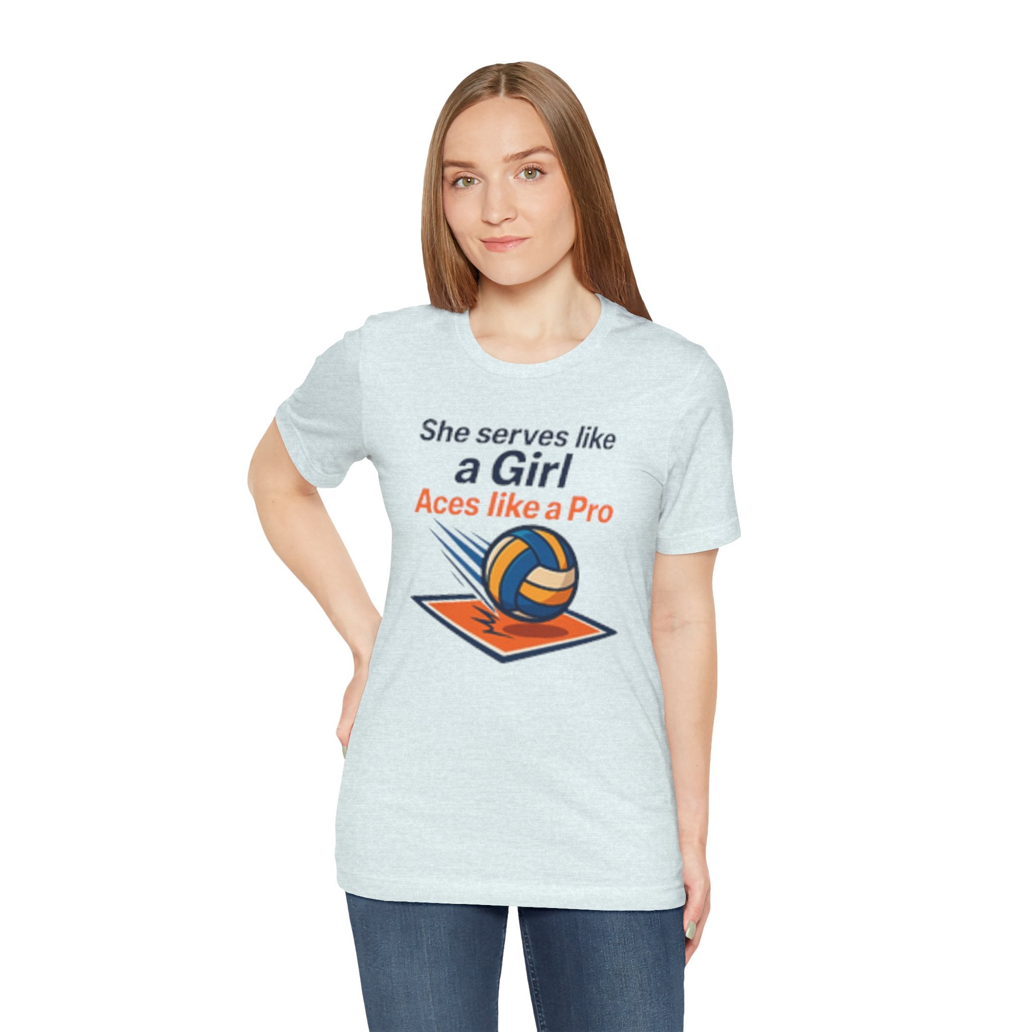 She Serves Like A Girl Tee, Volleyball Shirt