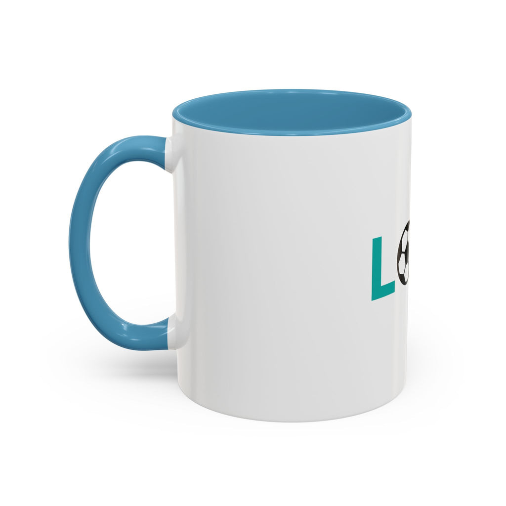 Love Soccer Accent Coffee Mug, Personalized Gift for Soccer Fans