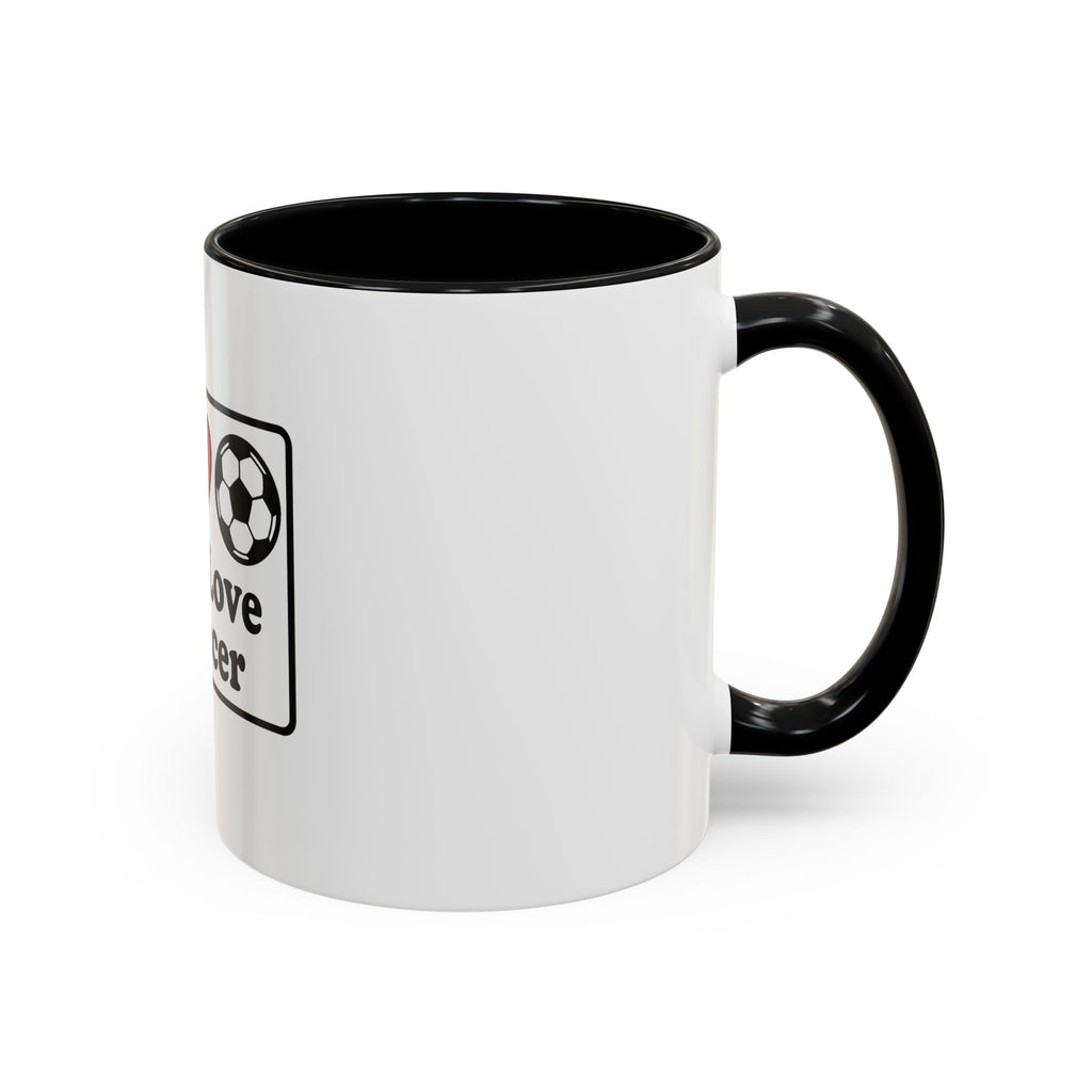 Peace Love & Soccer Coffee Mug - Fun Soccer Gift for Fans