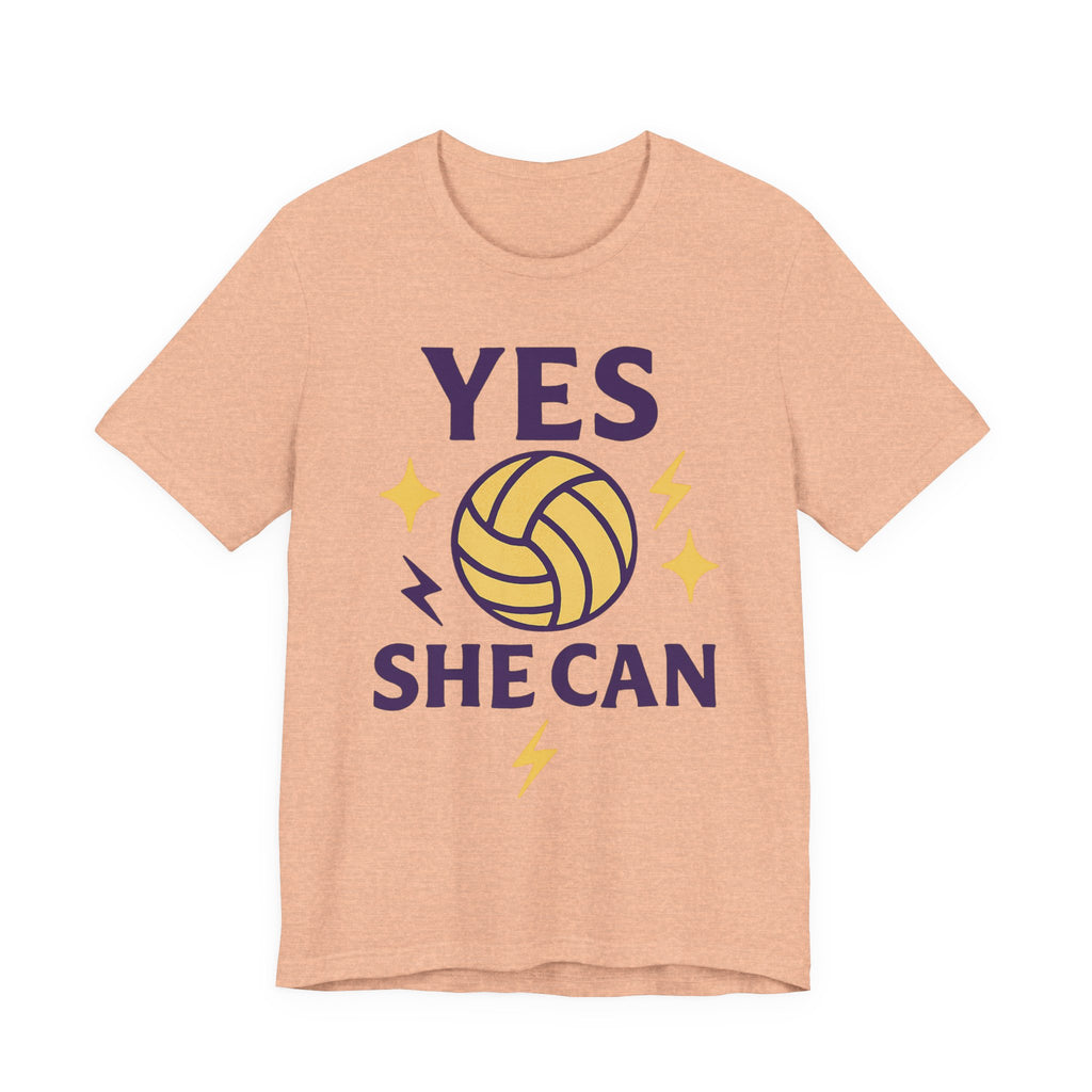 Yes, She Can Volleyball Unisex Tee