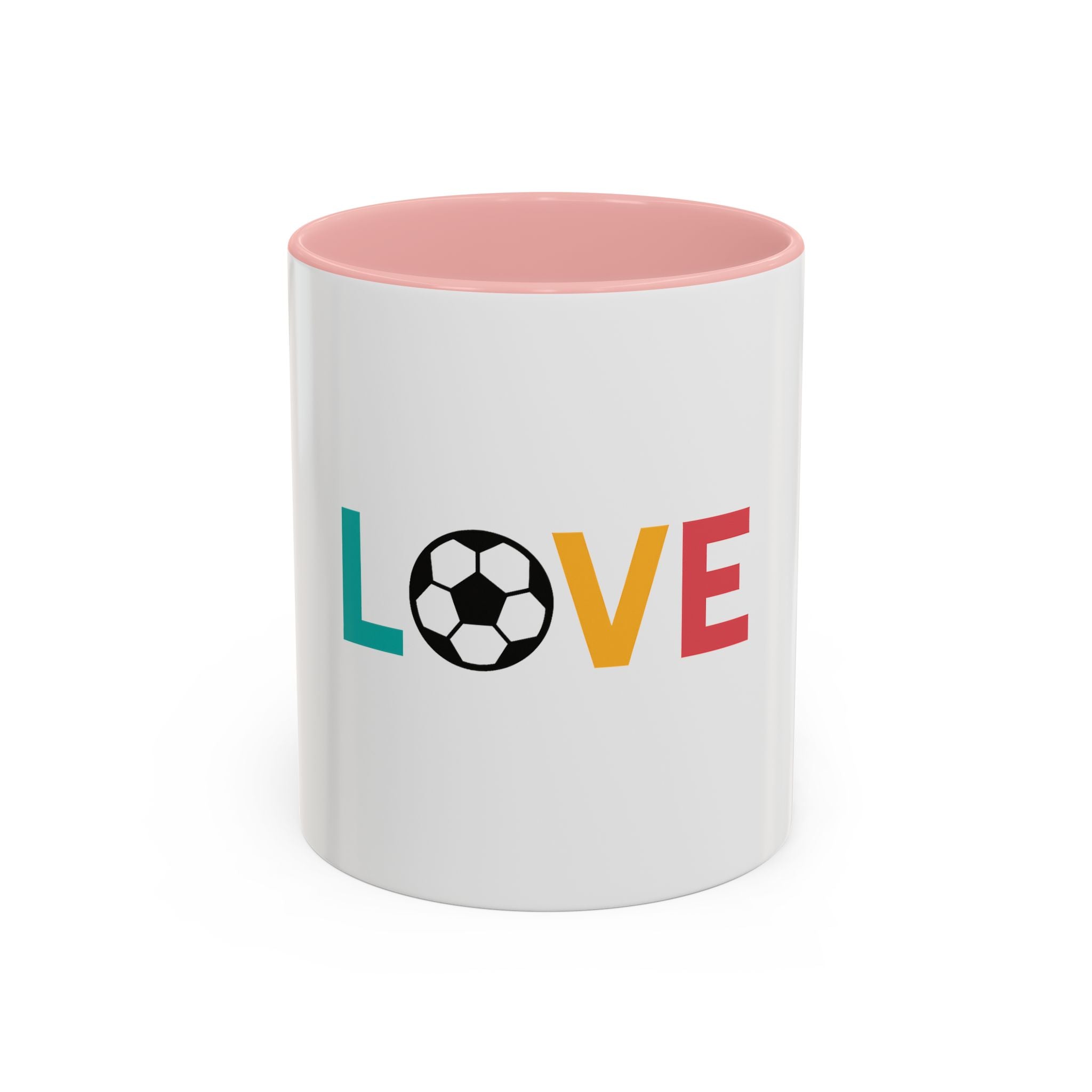 Love Soccer Accent Coffee Mug, Personalized Gift for Soccer Fans