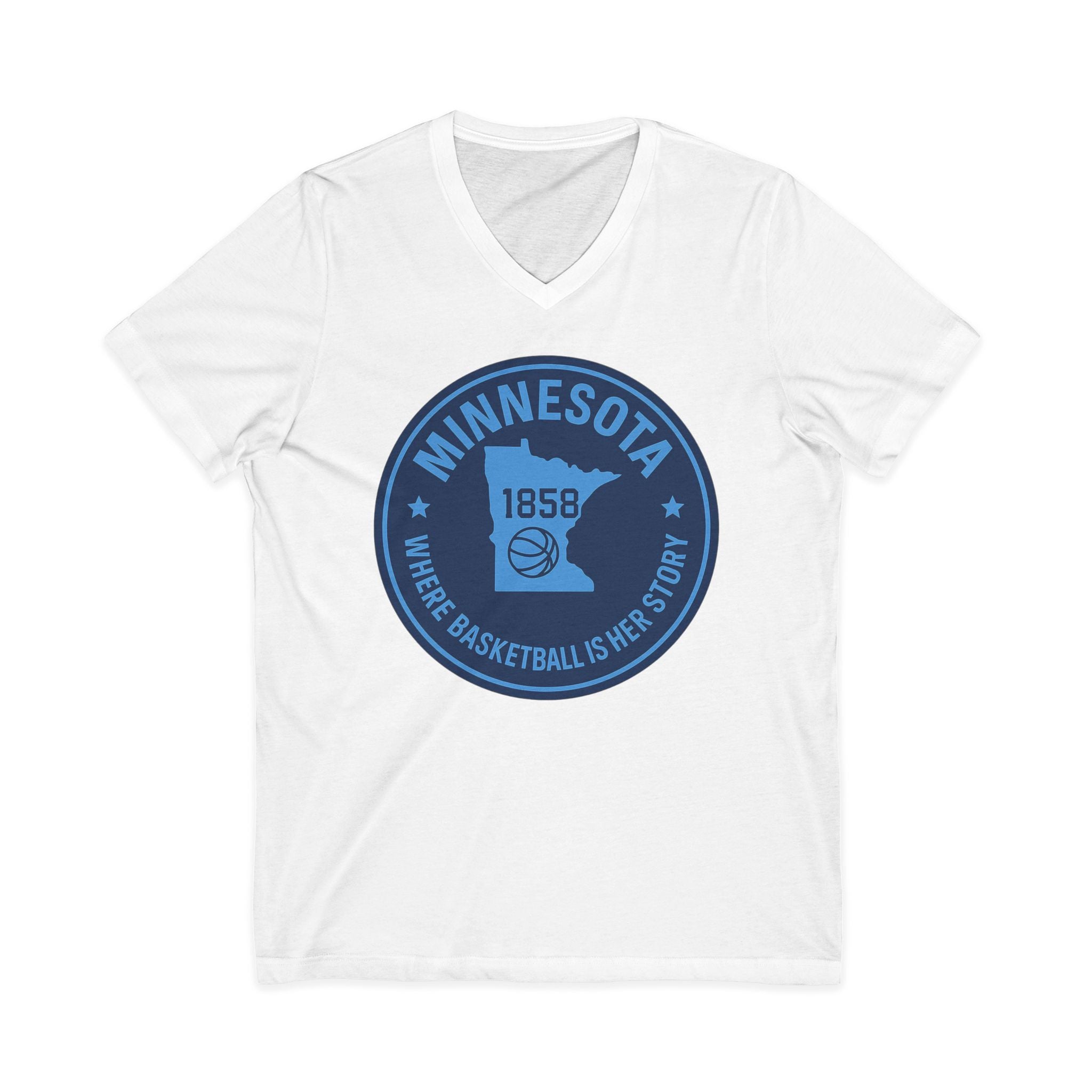 Minnesota Basketball V-Neck Tee - Unisex Short Sleeve Shirt