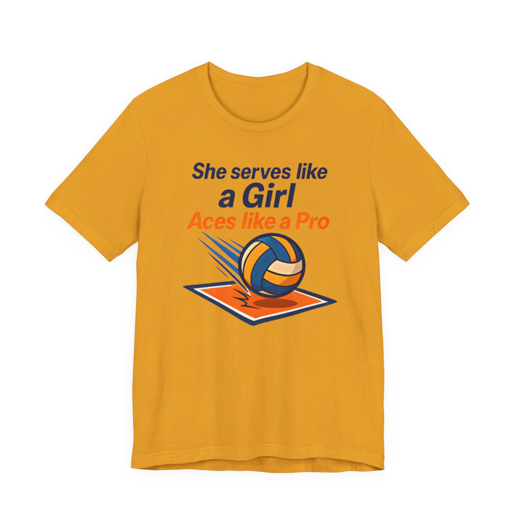 She Serves Like a Girl Tee, Volleyball Shirt