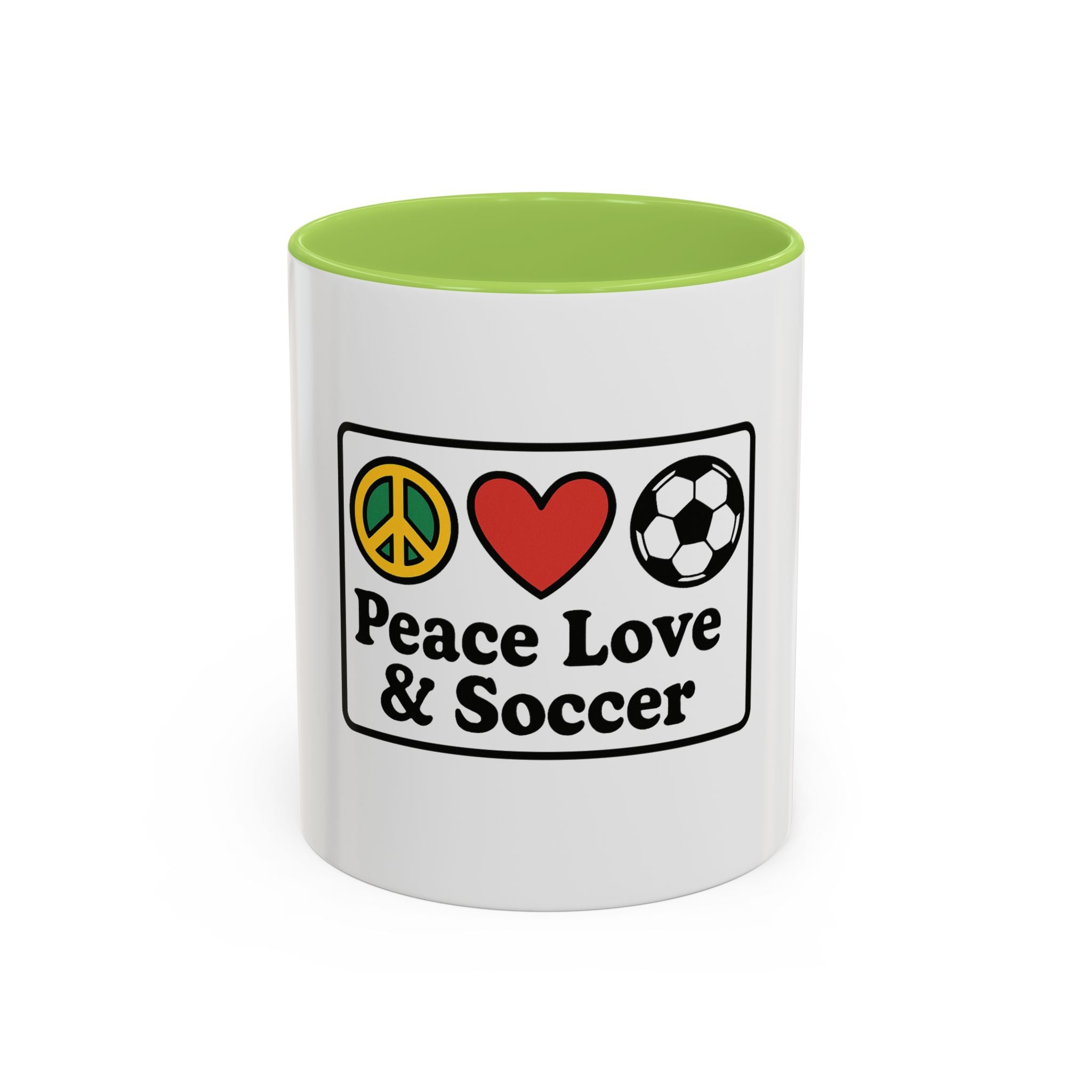 Peace Love & Soccer Coffee Mug - Fun Soccer Gift for Fans
