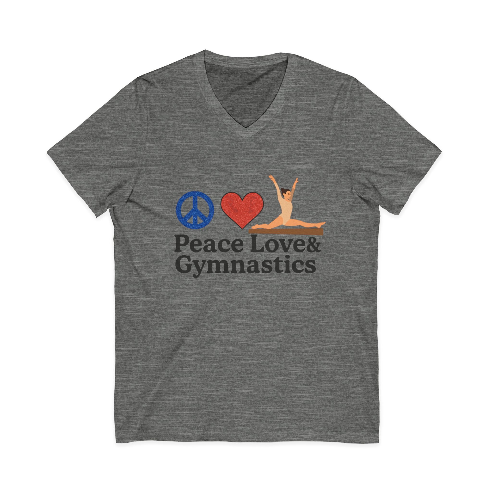 Peace, Love & Gymnastics V-Neck Tee