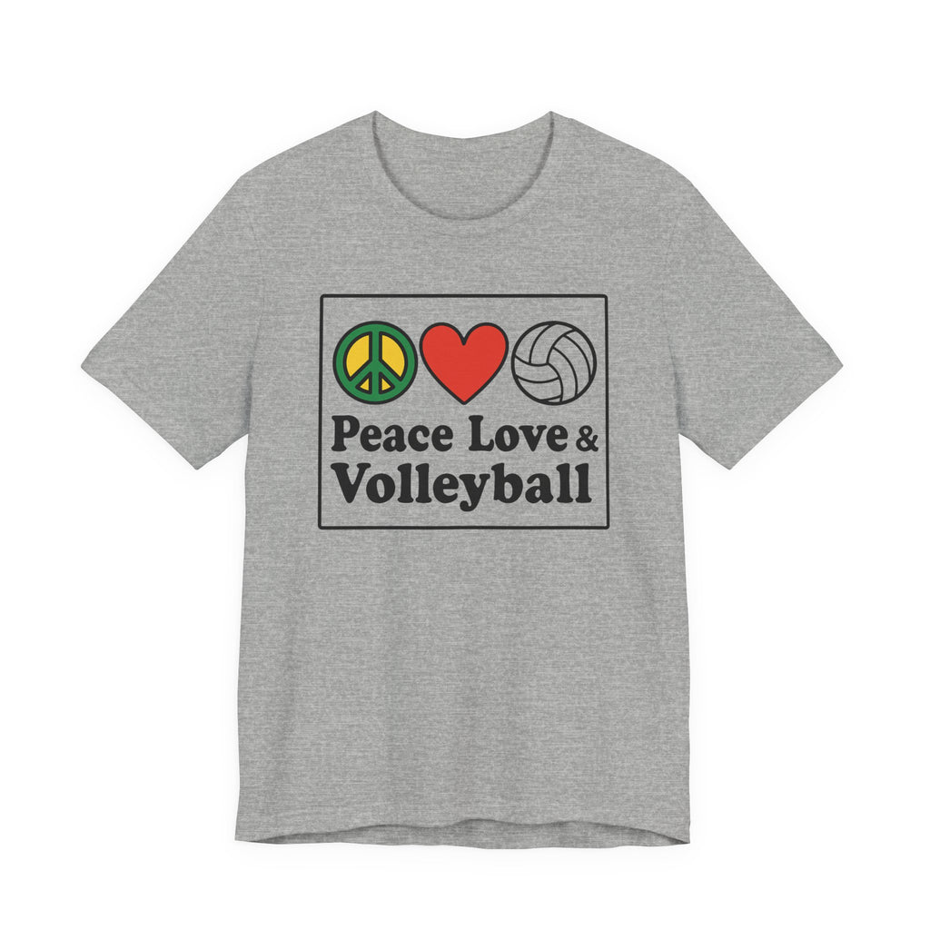 Peace Love & Volleyball Tee - Unisex Jersey Short Sleeve