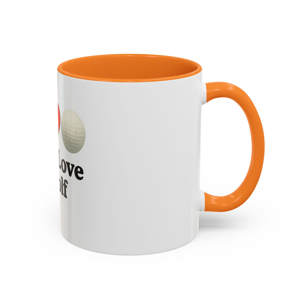 Peace, Love & Golf Mug - Colorful Ceramic Coffee Cup for Golf Lovers
