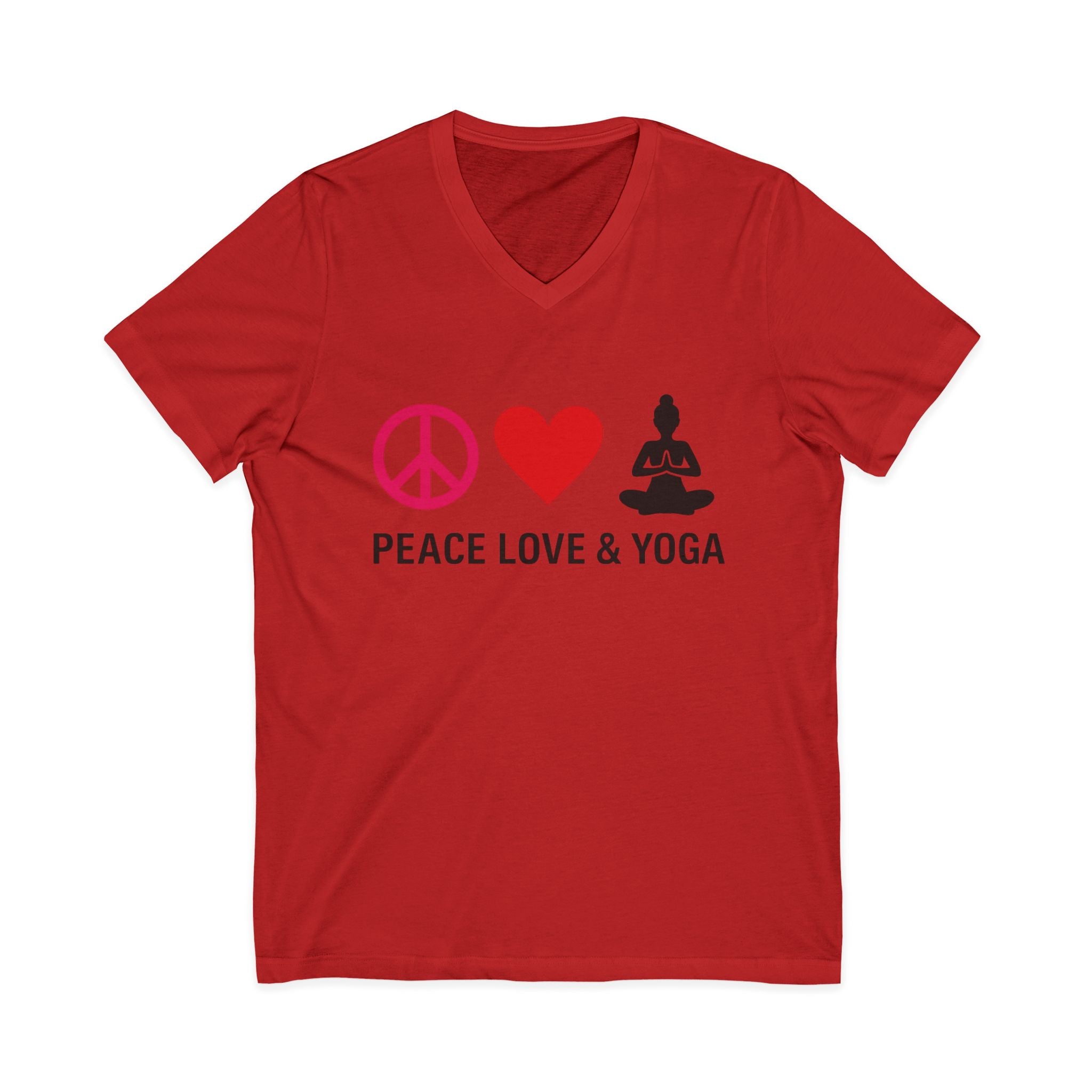 Peace Love & Yoga V-Neck Tee