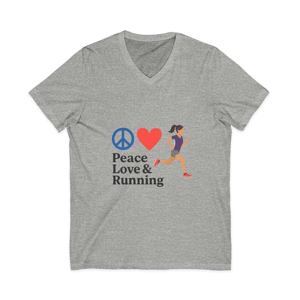 Peace Love & Running V-Neck Tee