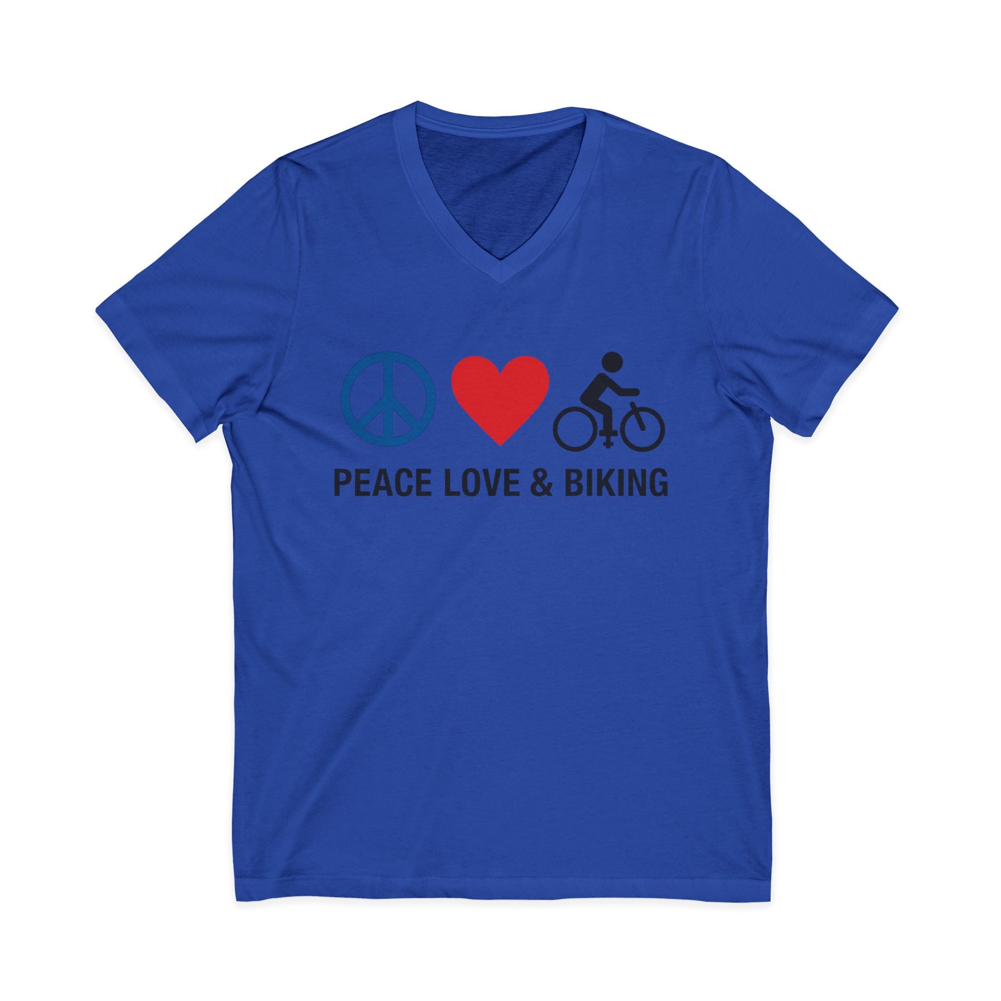 Peace Love & Biking V-Neck Tee