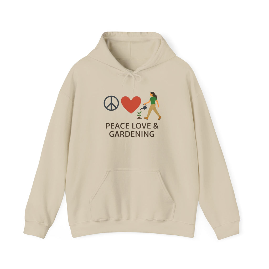 Gardening Hoodie – “Peace, Love & Gardening”