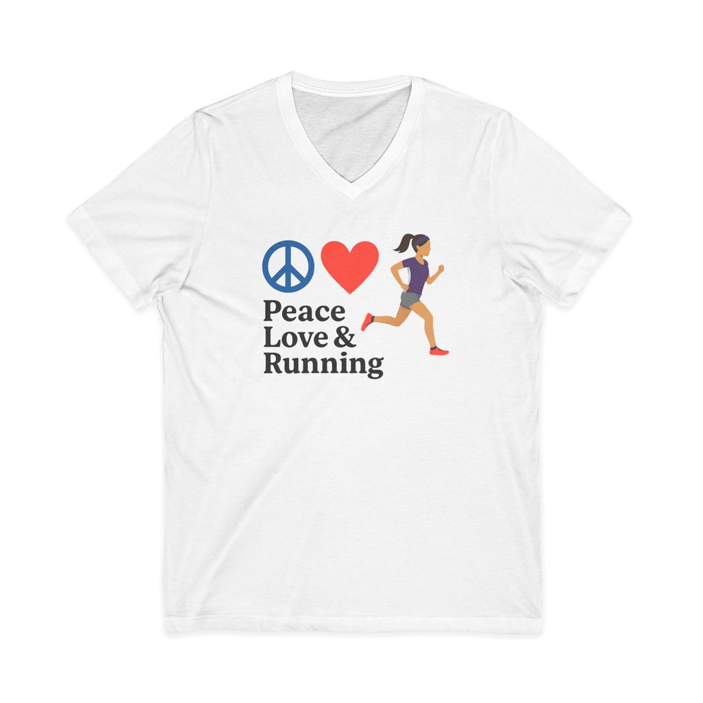 Peace Love & Running V-Neck Tee