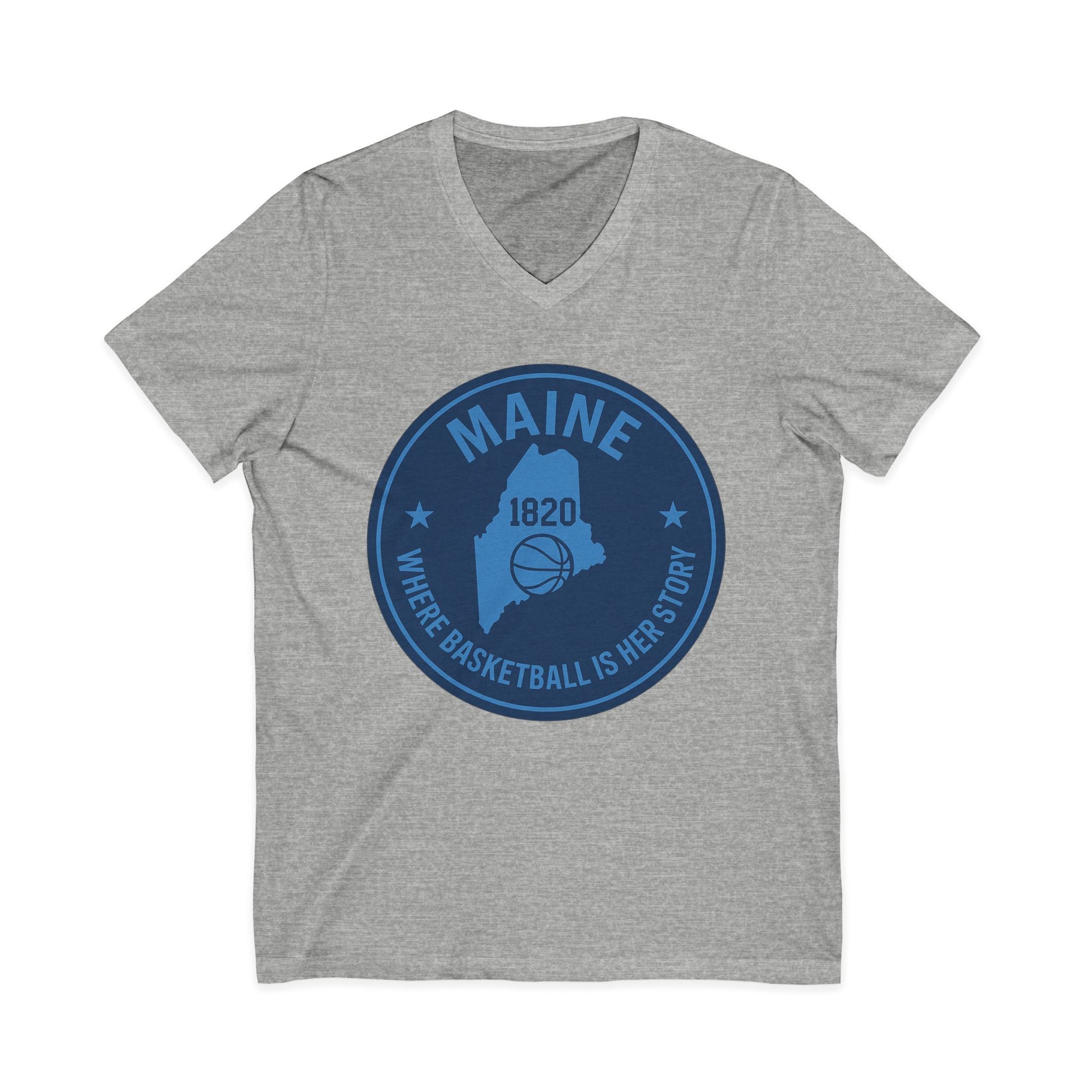 Maine Basketball Heritage V-Neck Tee
