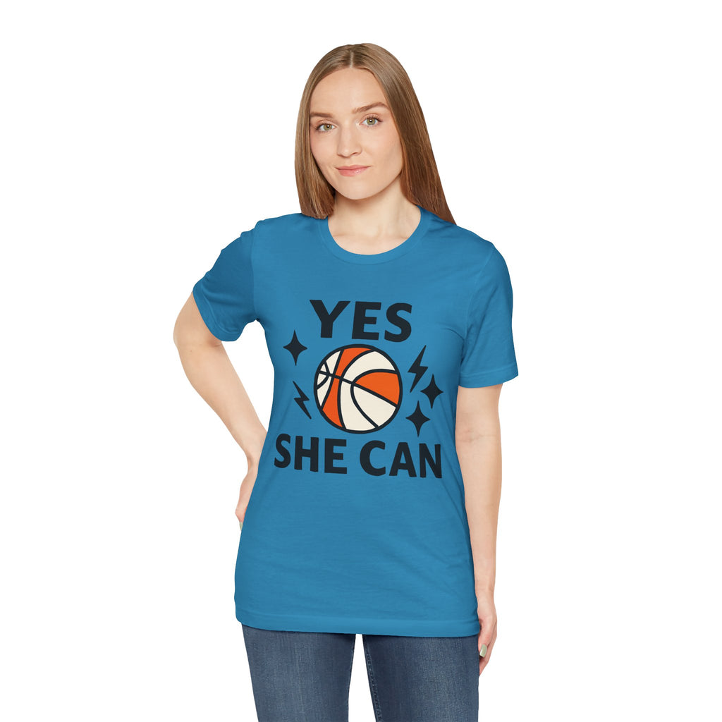 Yes, She Can Basketball Unisex Tee