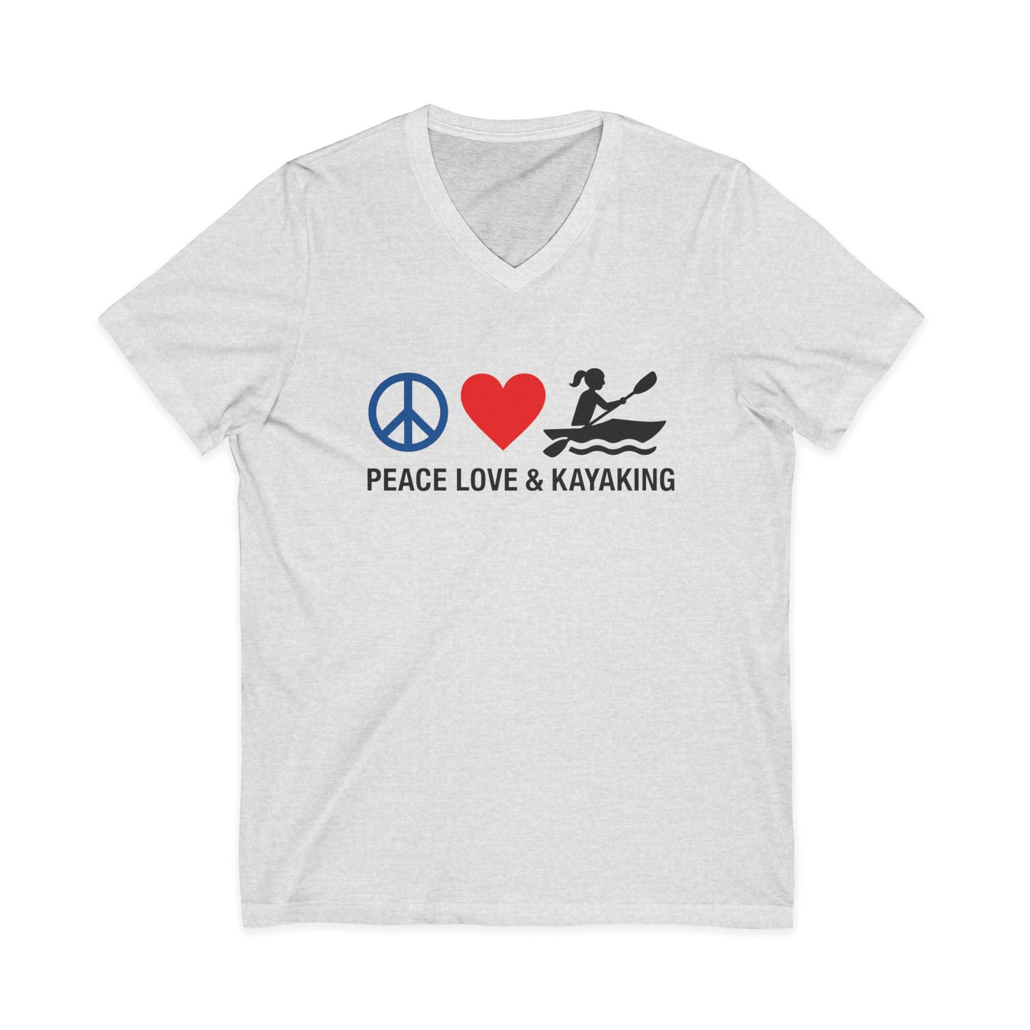 Peace Love & Kayaking V-Neck T-Shirt