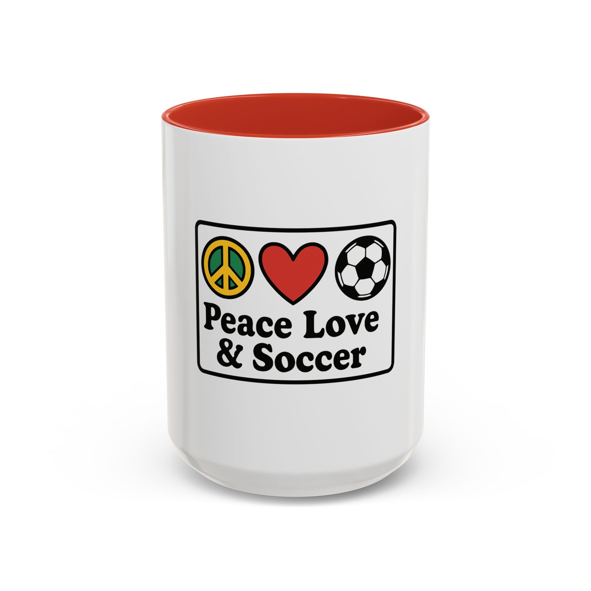 Peace Love & Soccer Coffee Mug - Fun Soccer Gift for Fans
