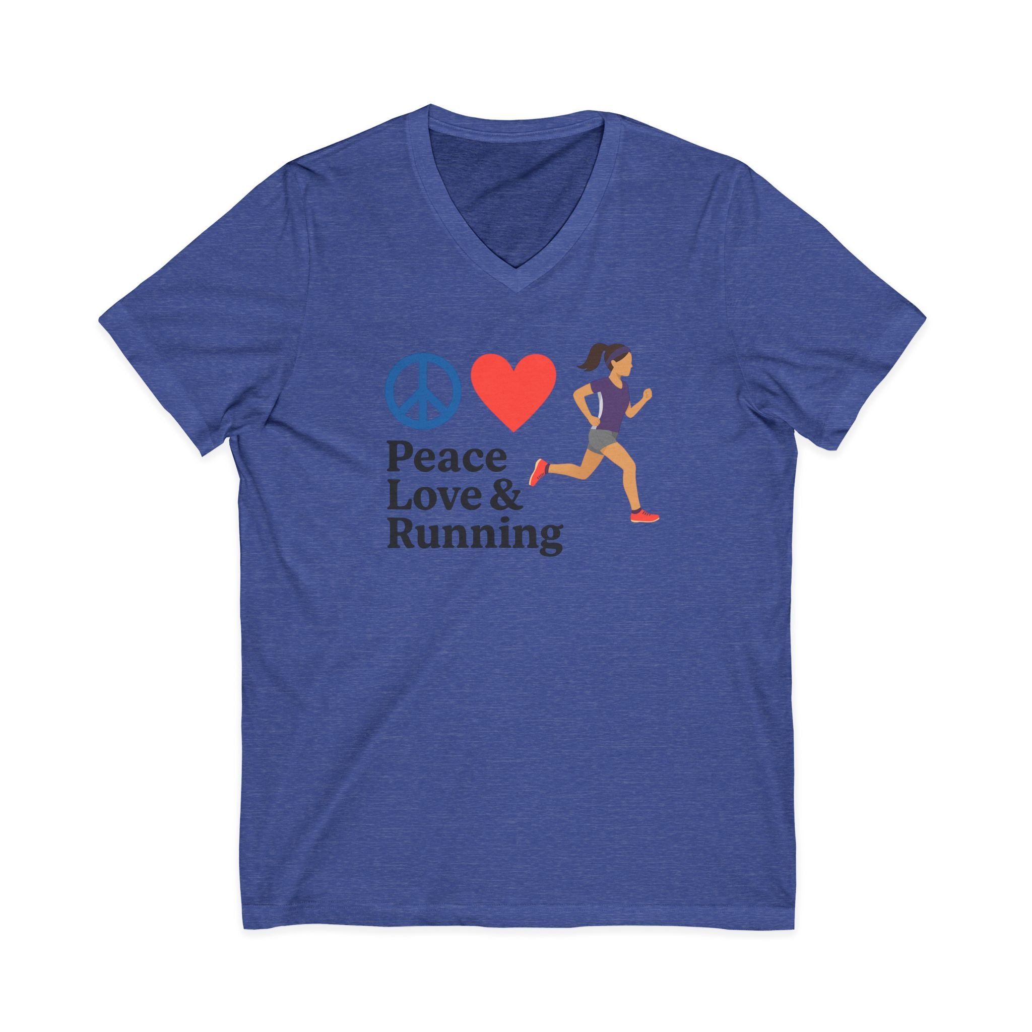 Peace Love & Running V-Neck Tee