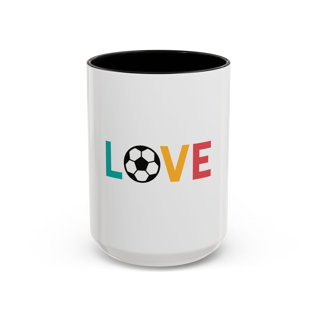 Love Soccer Accent Coffee Mug, Personalized Gift for Soccer Fans