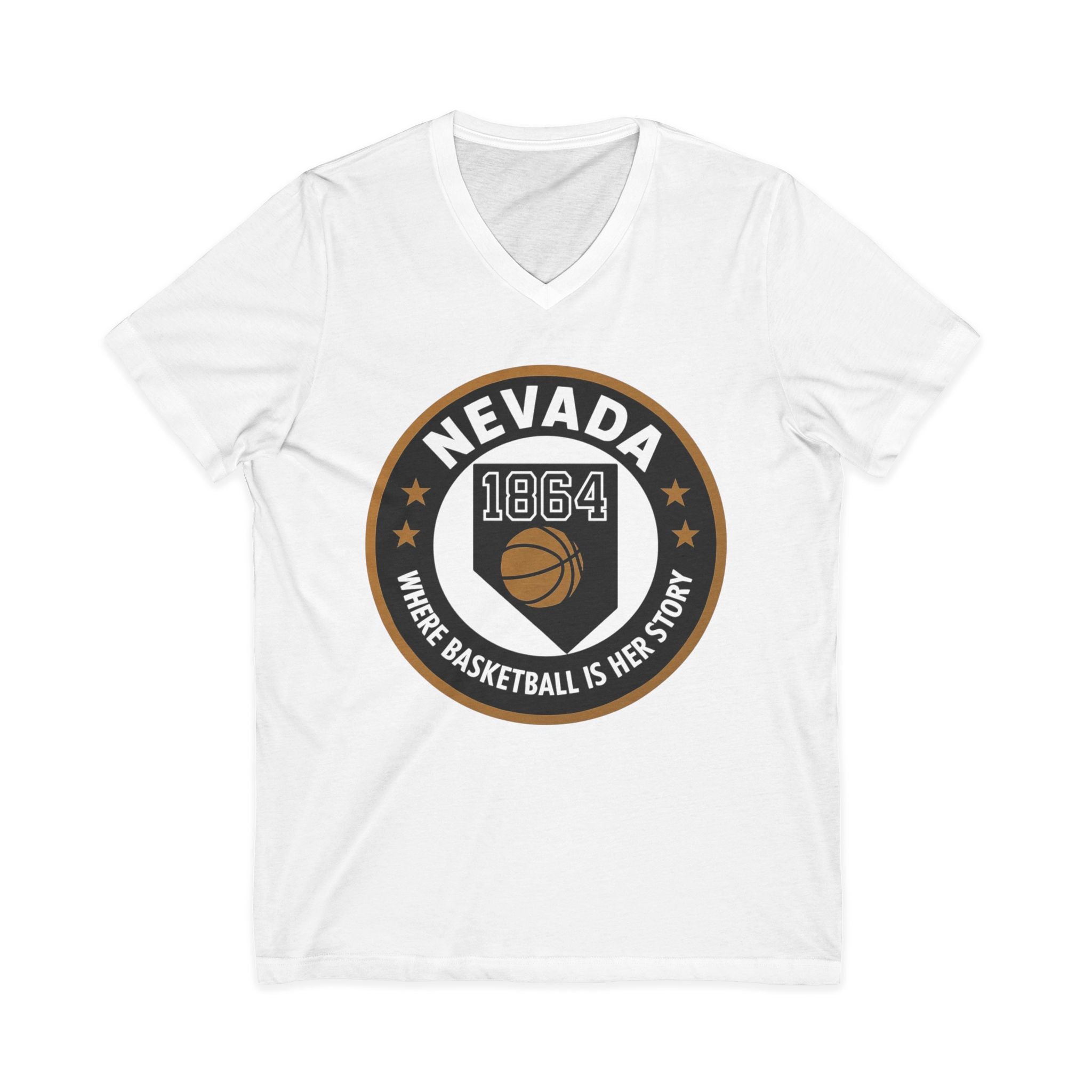 Nevada Basketball V-Neck Tee - Celebrate Your Love for the Game!