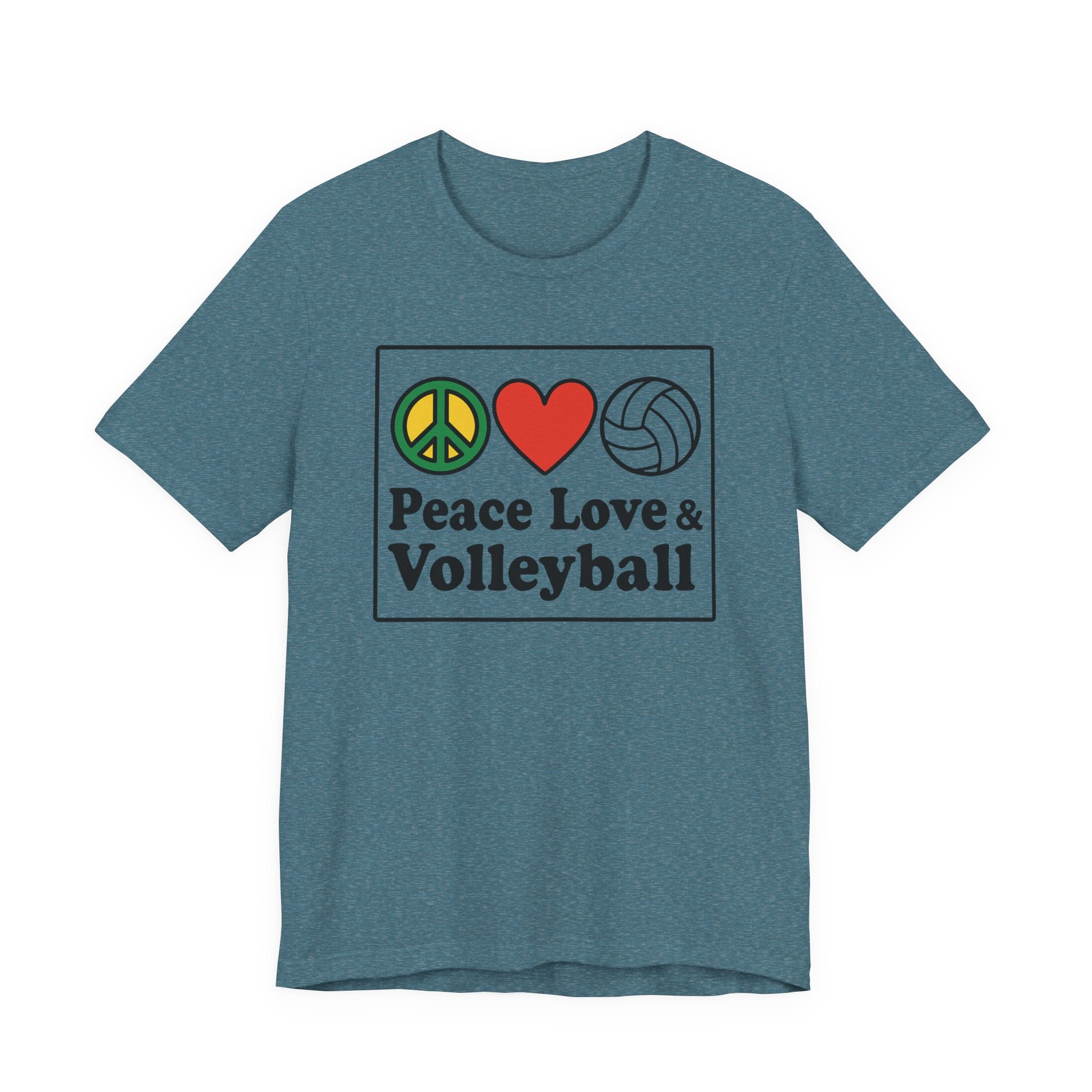 Peace Love & Volleyball Tee - Unisex Jersey Short Sleeve