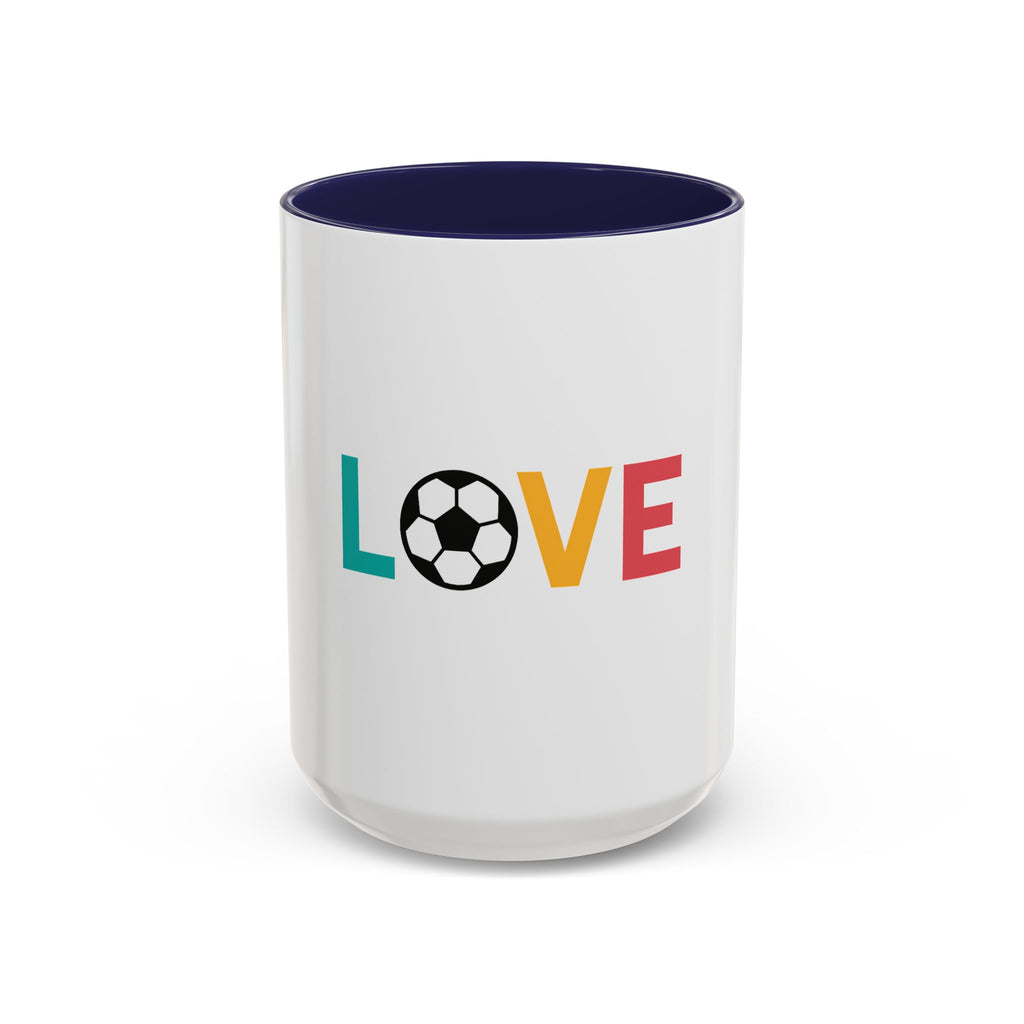 Love Soccer Accent Coffee Mug, Personalized Gift for Soccer Fans