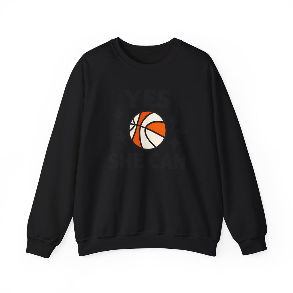 Yes, She Can Basketball Sweatshirt, Unisex Crewneck
