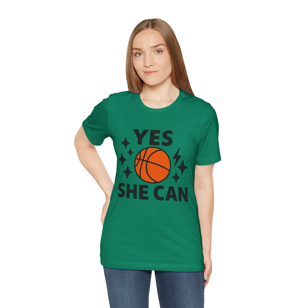 Yes, She Can Basketball Unisex Tee