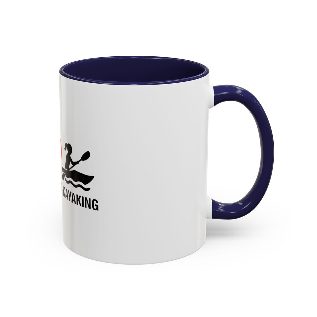 Peace Love & Kayaking Accent Coffee Mug — Kayaker Gift, 11/15oz