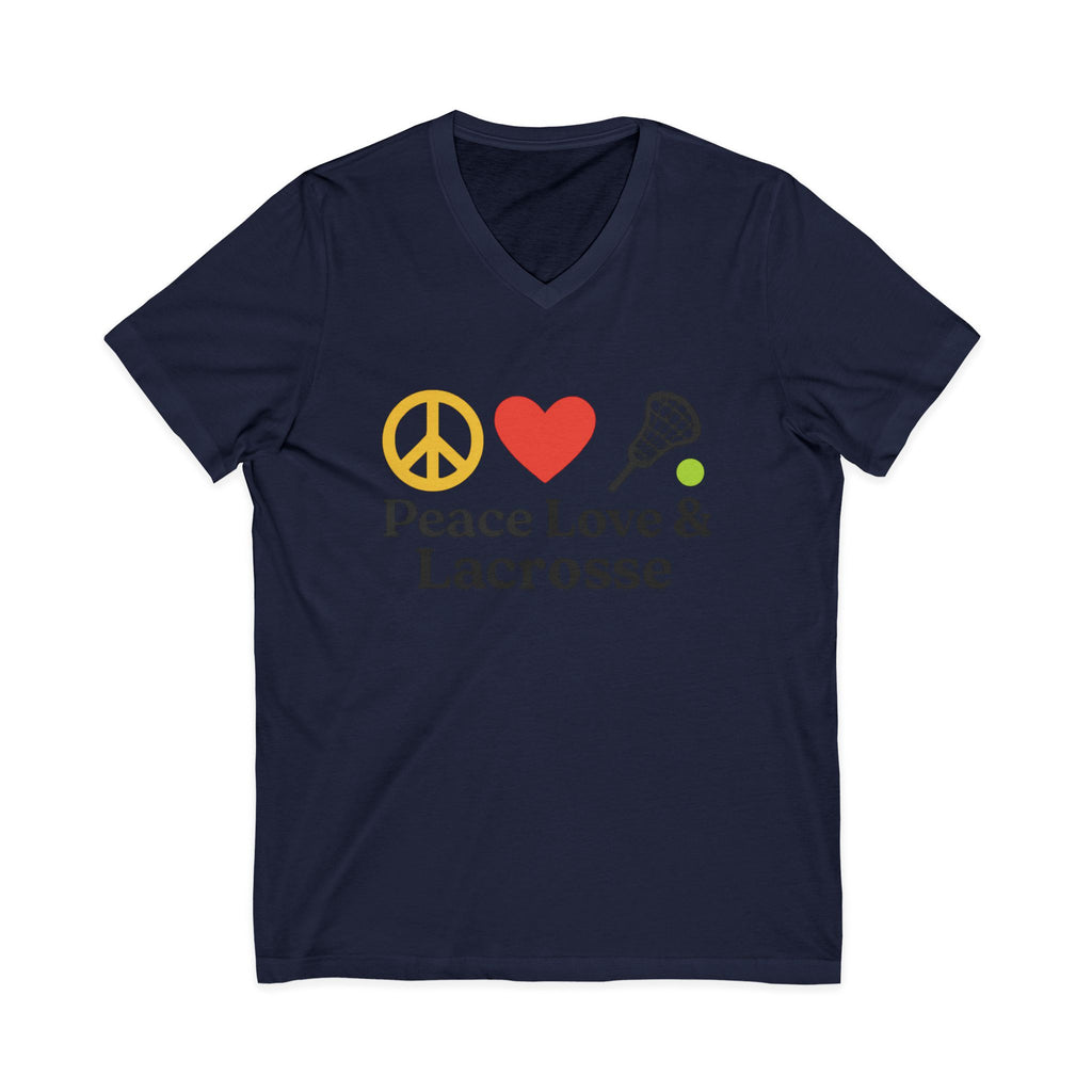 Peace Love & Lacrosse V-Neck Tee
