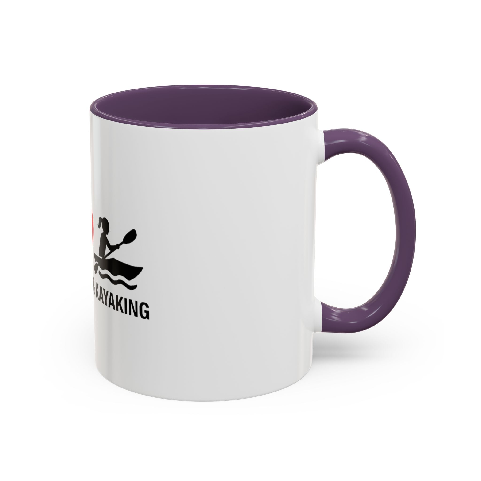 Peace Love & Kayaking Accent Coffee Mug — Kayaker Gift, 11/15oz