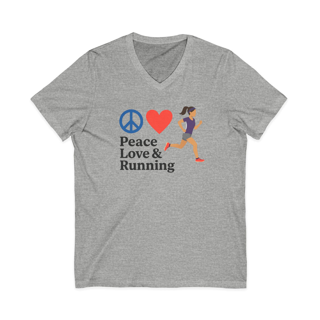 Peace Love & Running V-Neck Tee