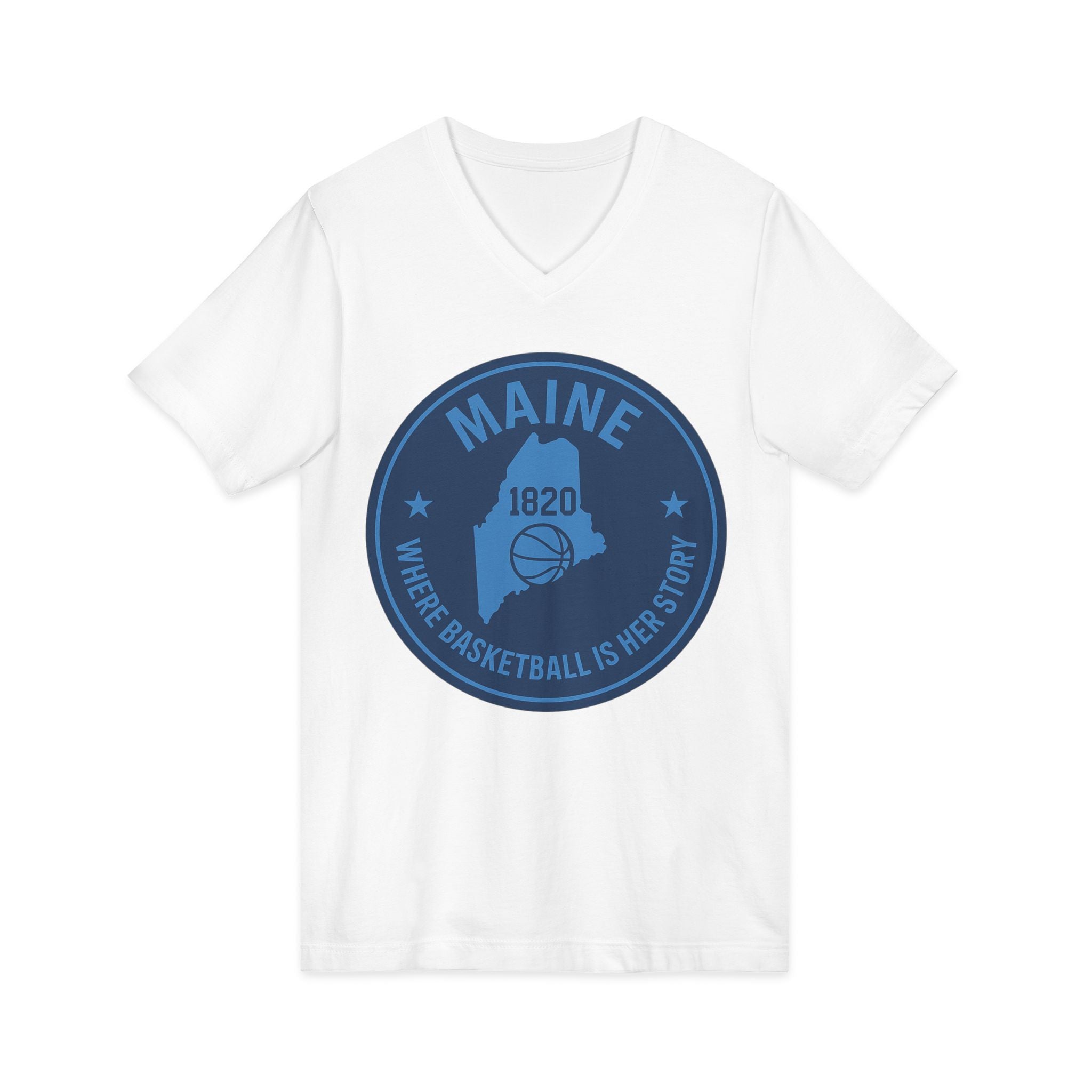 Maine Basketball Heritage V-Neck Tee