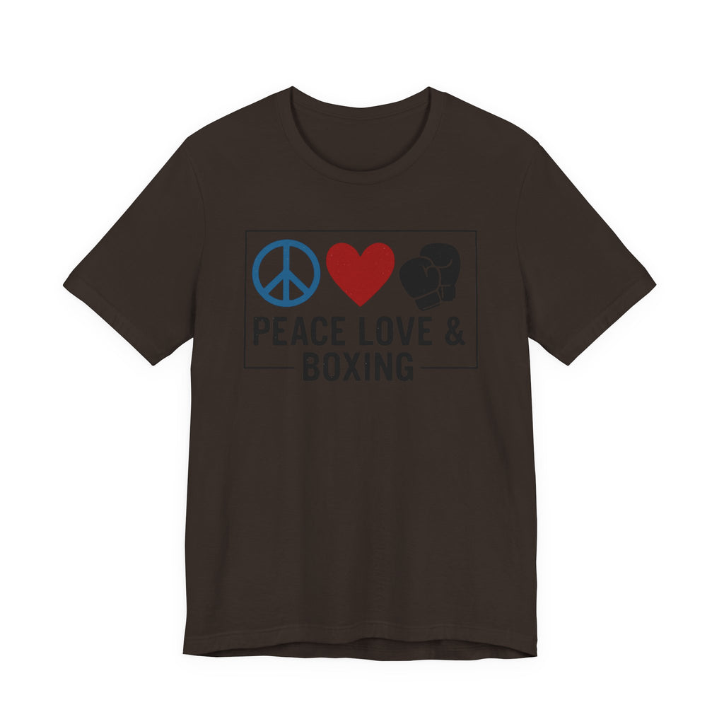 Unisex Jersey Short Sleeve Tee - Peace Love & Boxing T-Shirt