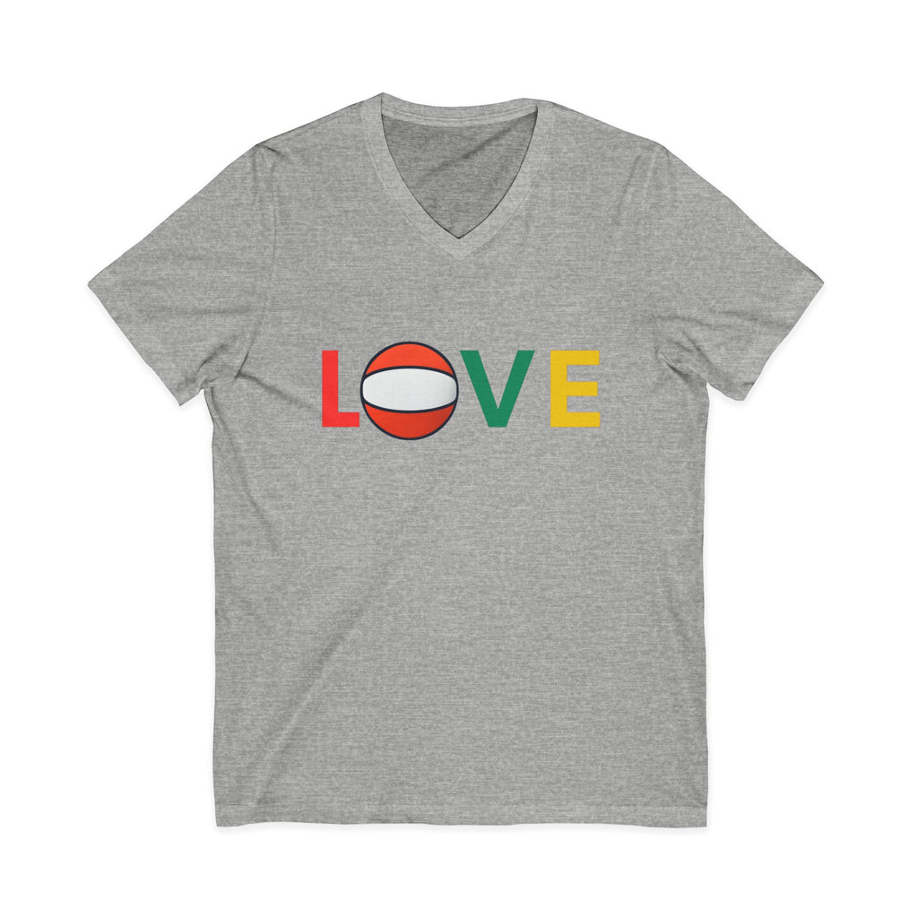 Volleyball Love V-Neck Tee for Sports Lovers