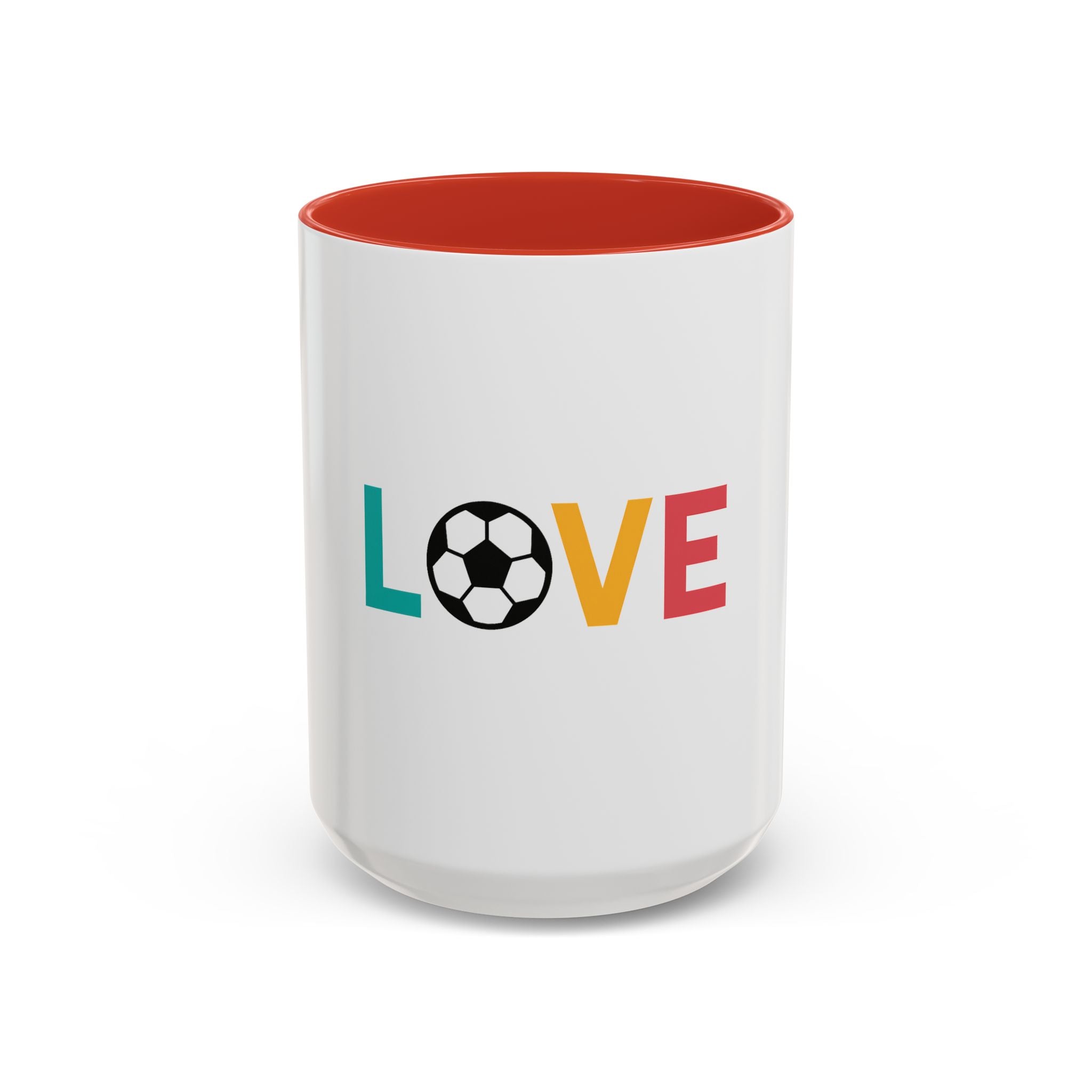 Love Soccer Accent Coffee Mug, Personalized Gift for Soccer Fans
