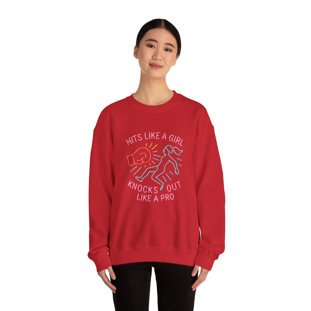 Empowering Crewneck Sweatshirt | Hits Like a Girl Design
