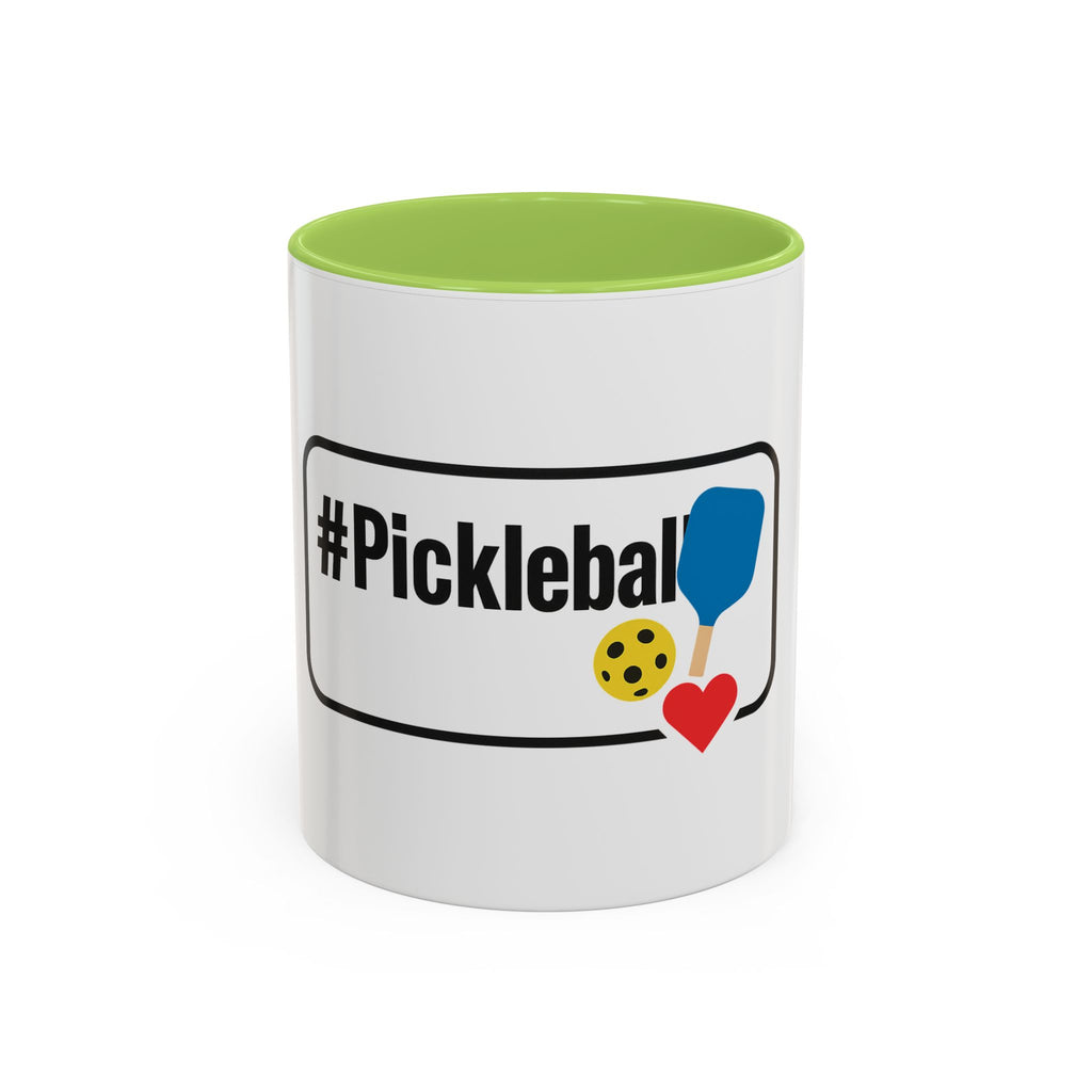 #Pickleball Accent Coffee Mug — Pickleball Paddle & Ball Design (11/15 oz)
