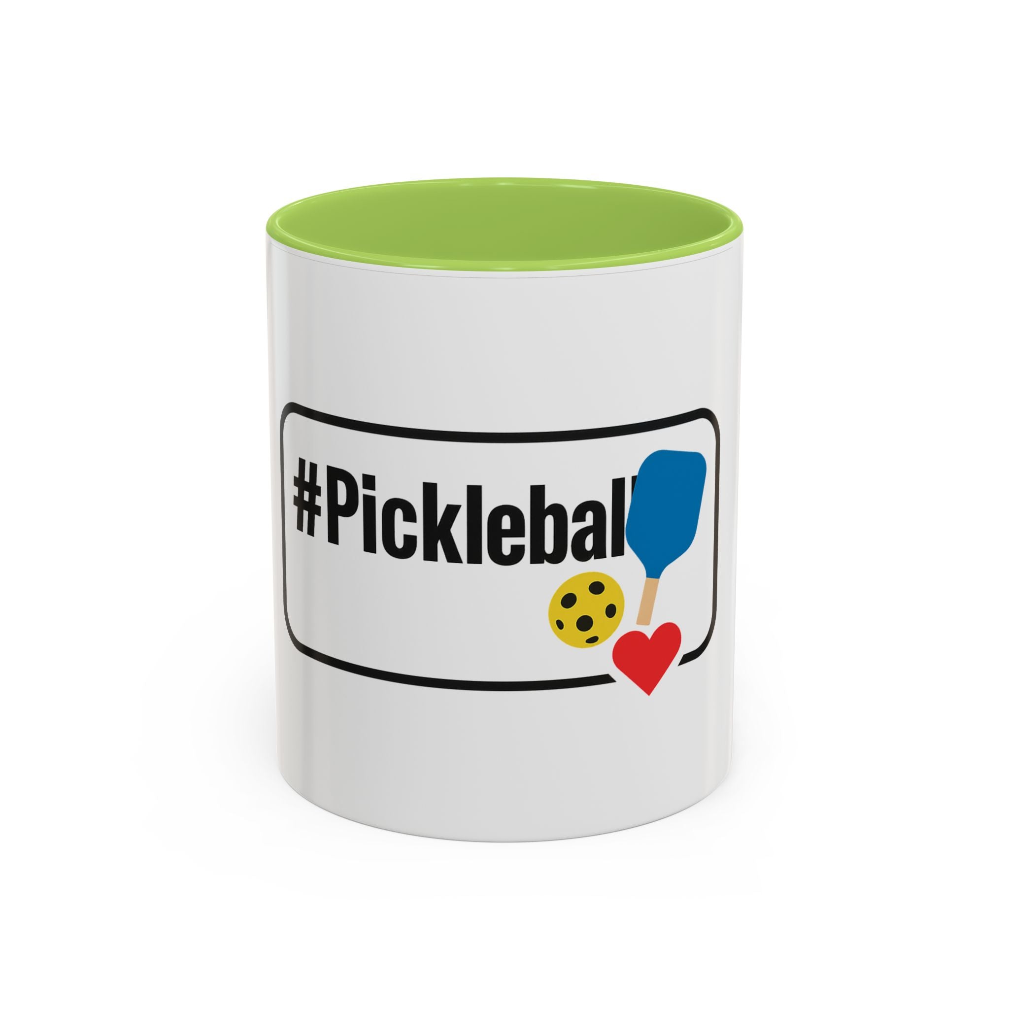 #Pickleball Accent Coffee Mug — Pickleball Paddle & Ball Design (11/15 oz)