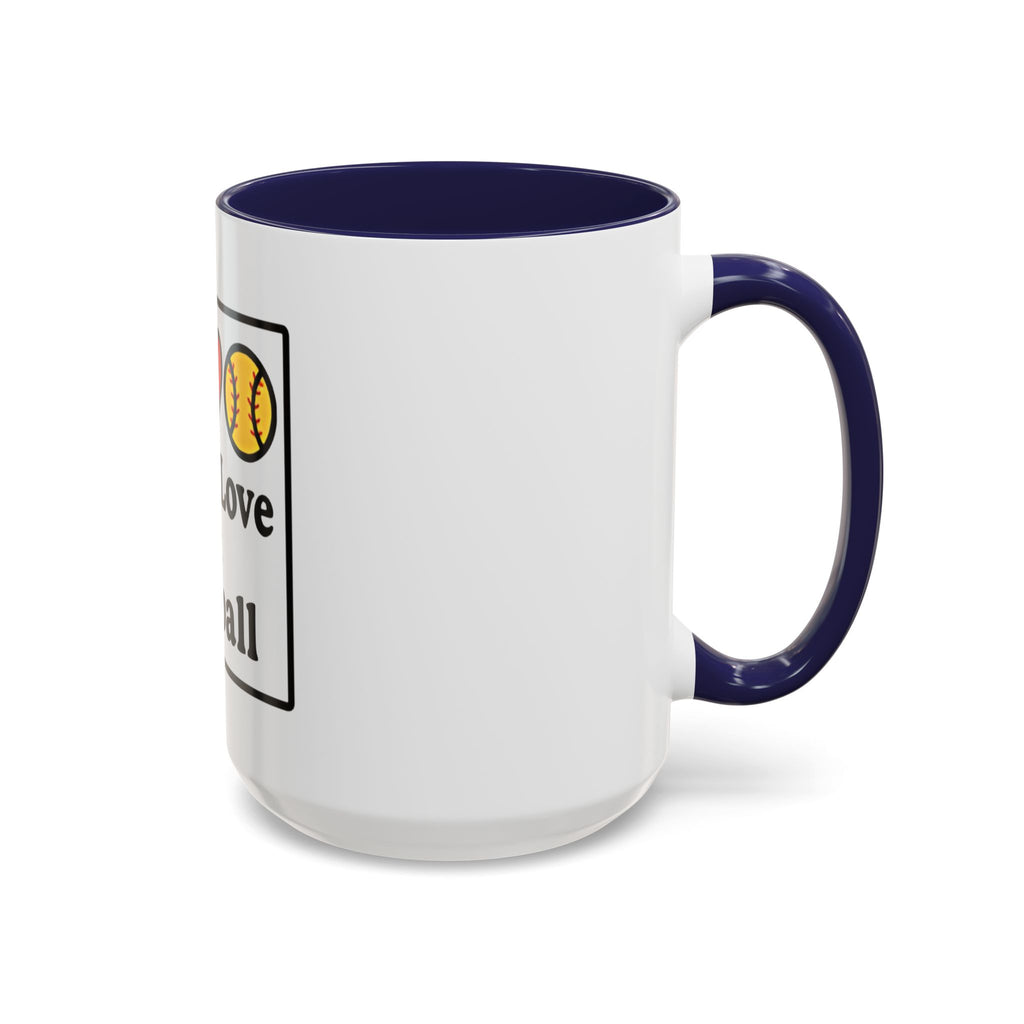 Peace Love Softball Coffee Mug, Sporty Mug for Softball Fans